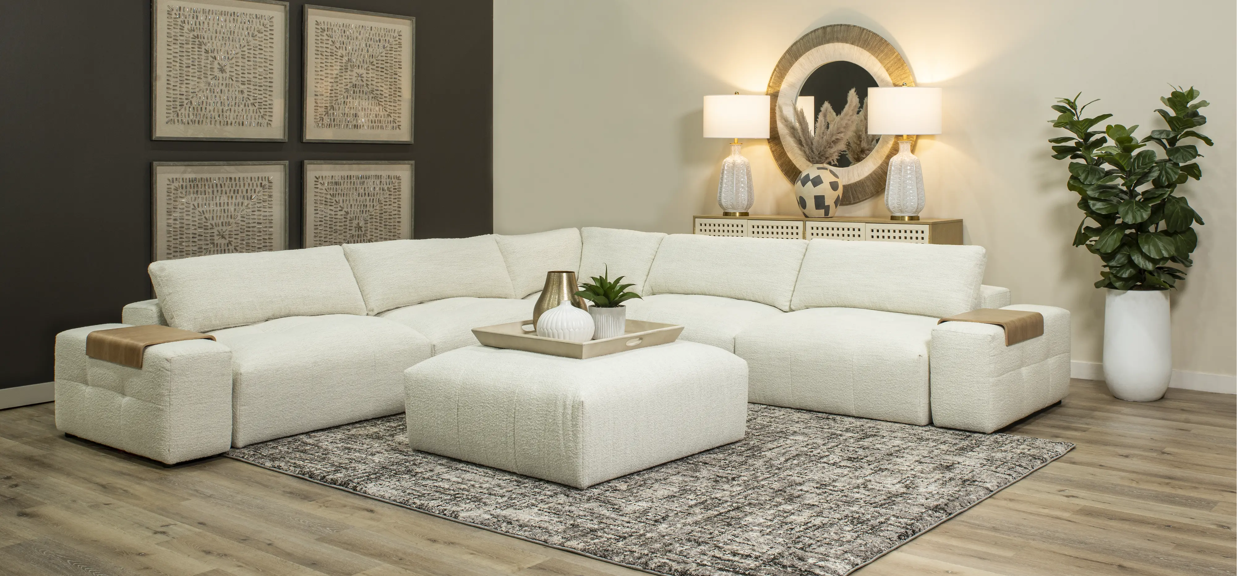 Preston Pearl White Modular Ottoman-2