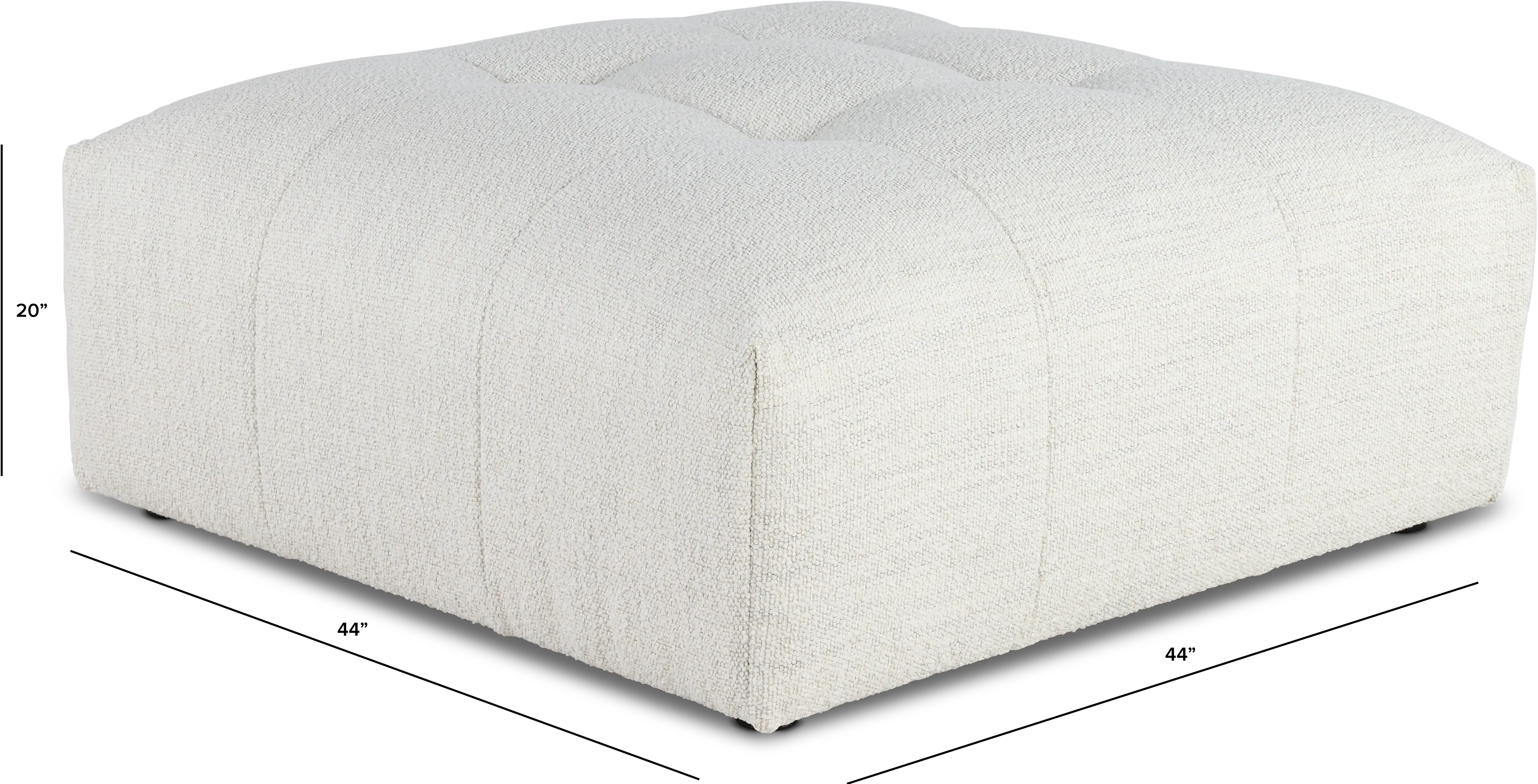 Preston Pearl White Modular Ottoman-3