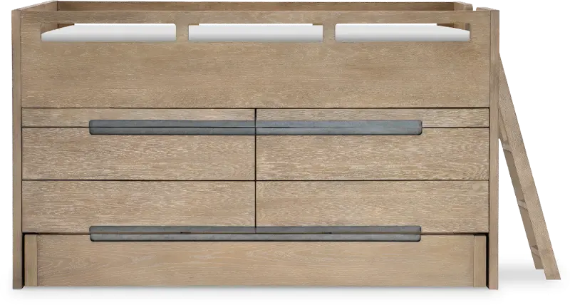 District Weathered Oak Twin Captain's Bed