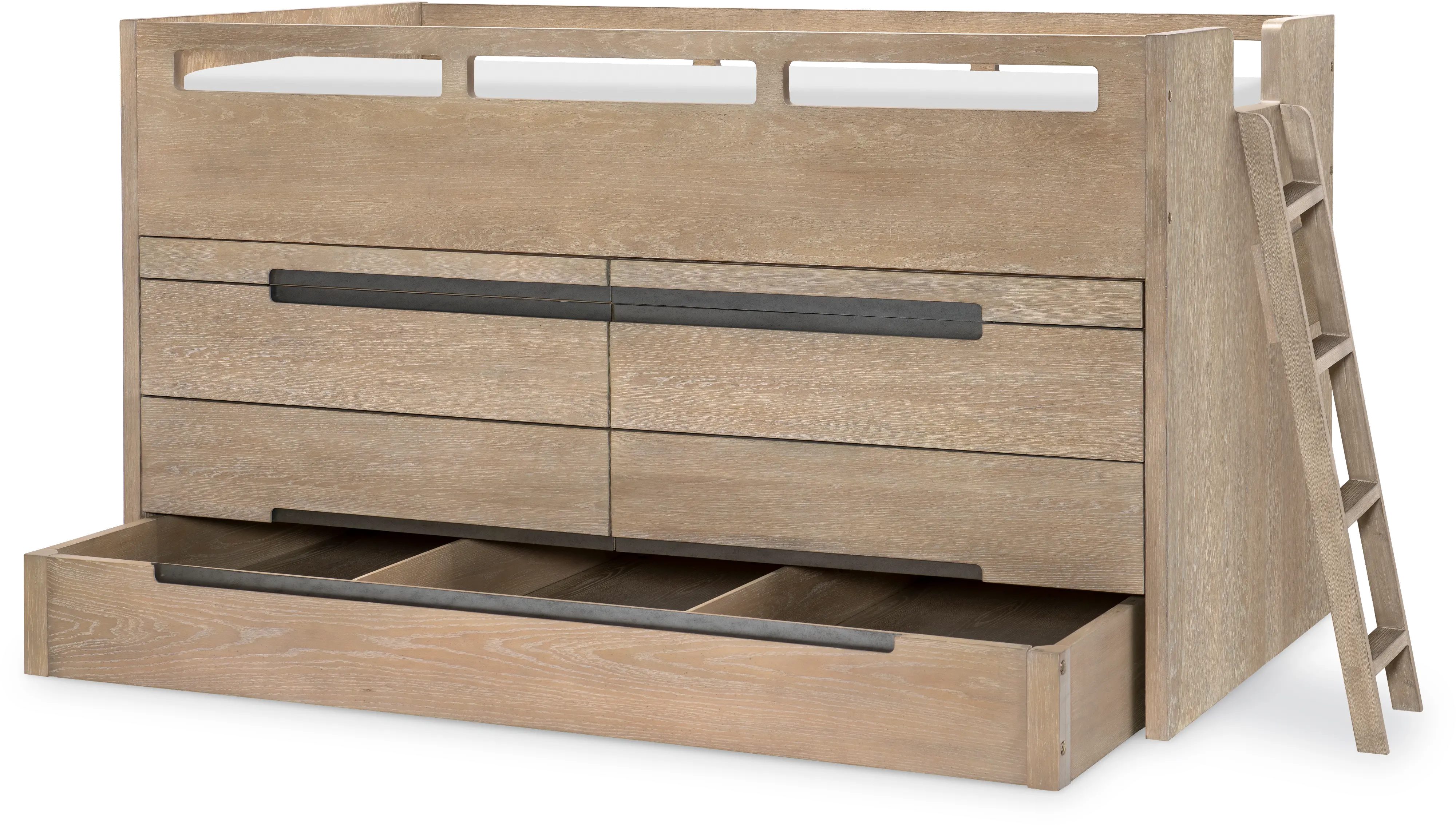 District Weathered Oak Twin Captain's Bed-5