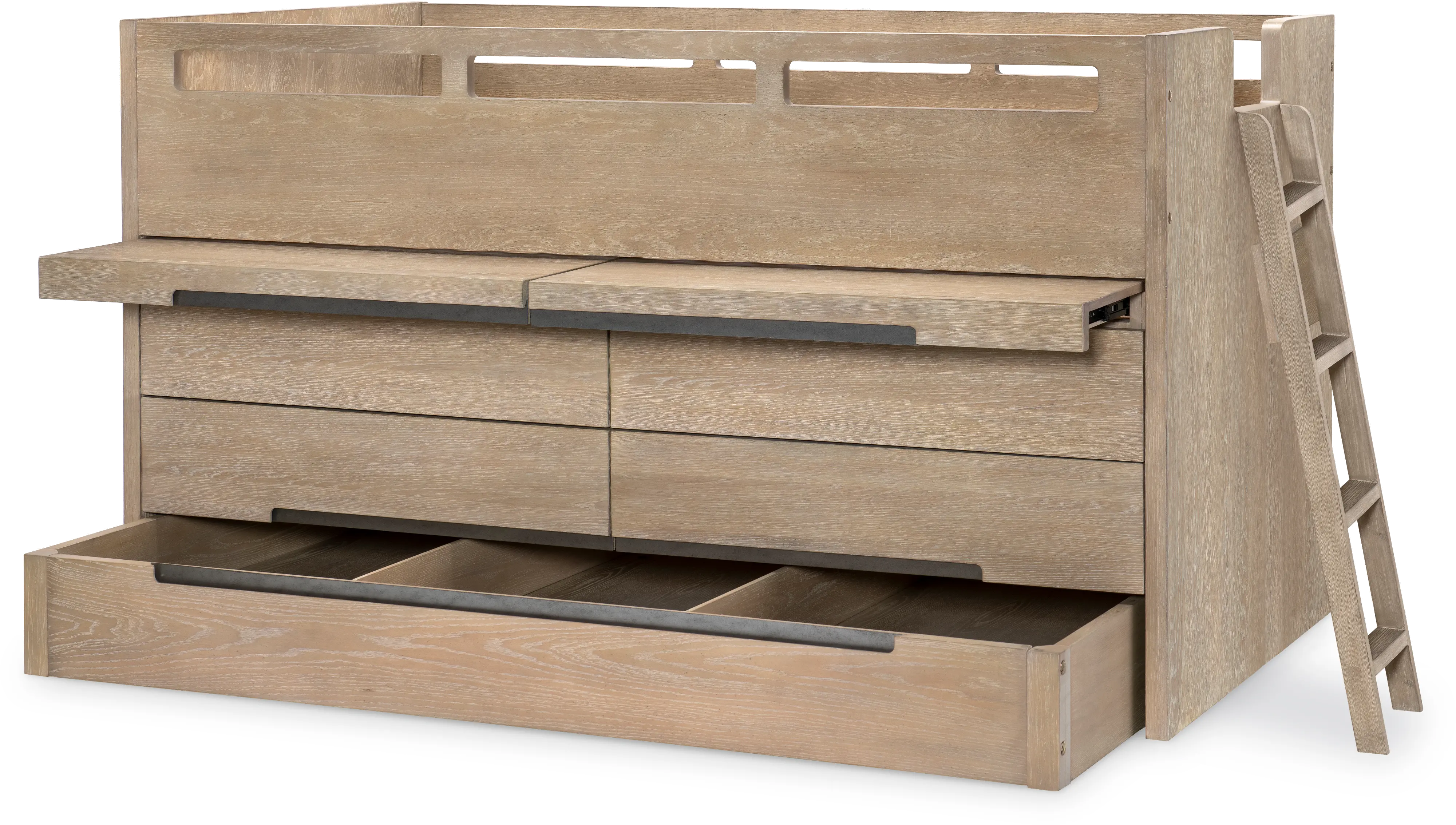 District Weathered Oak Twin Captain's Bed-6