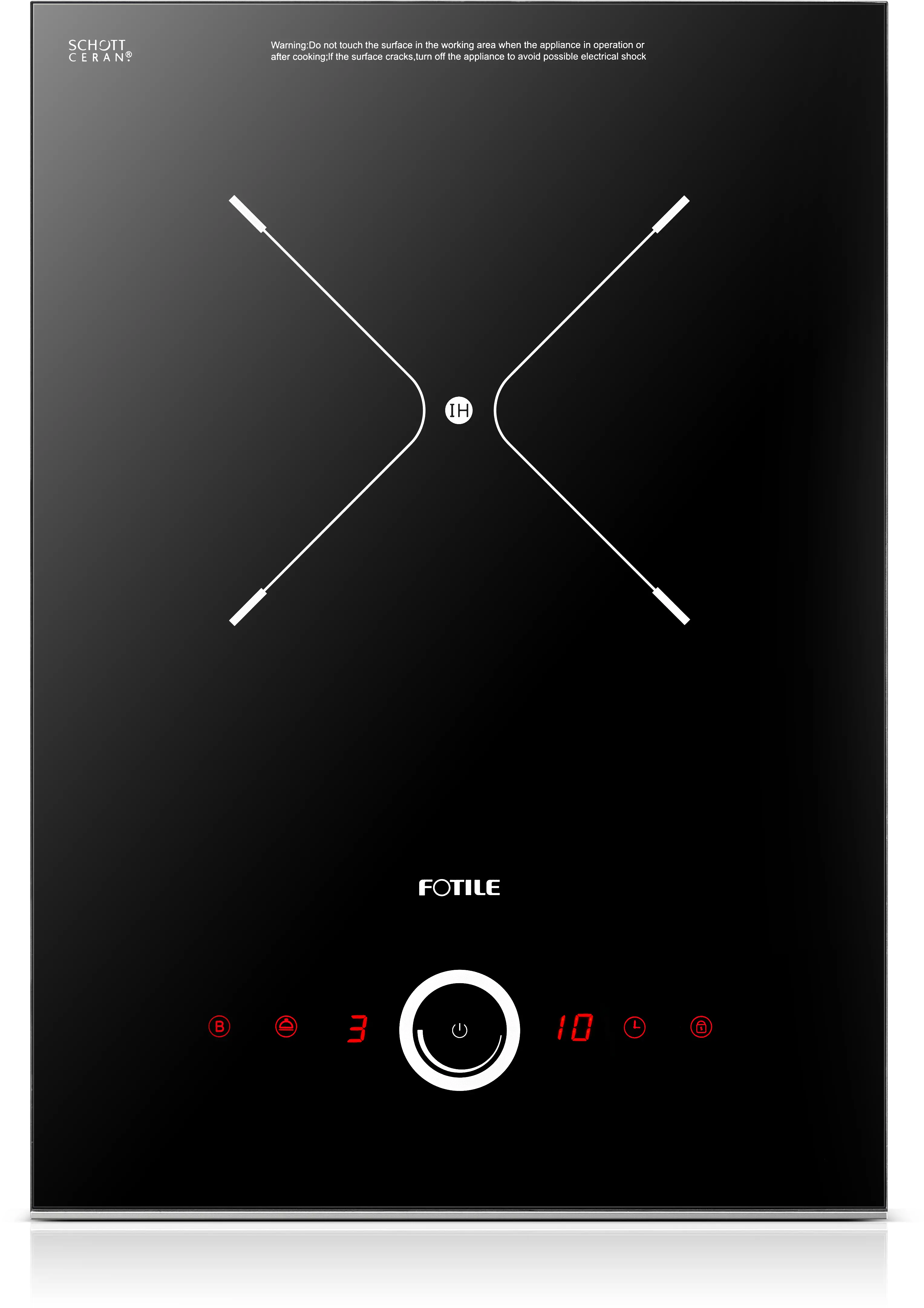 FOTILE 12” Induction Cooktop in Black Schott Ceramic Glass-1