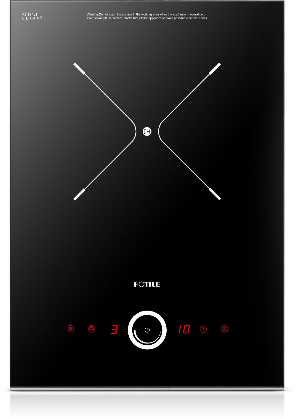 FOTILE 12” Induction Cooktop in Black Schott Ceramic Glass