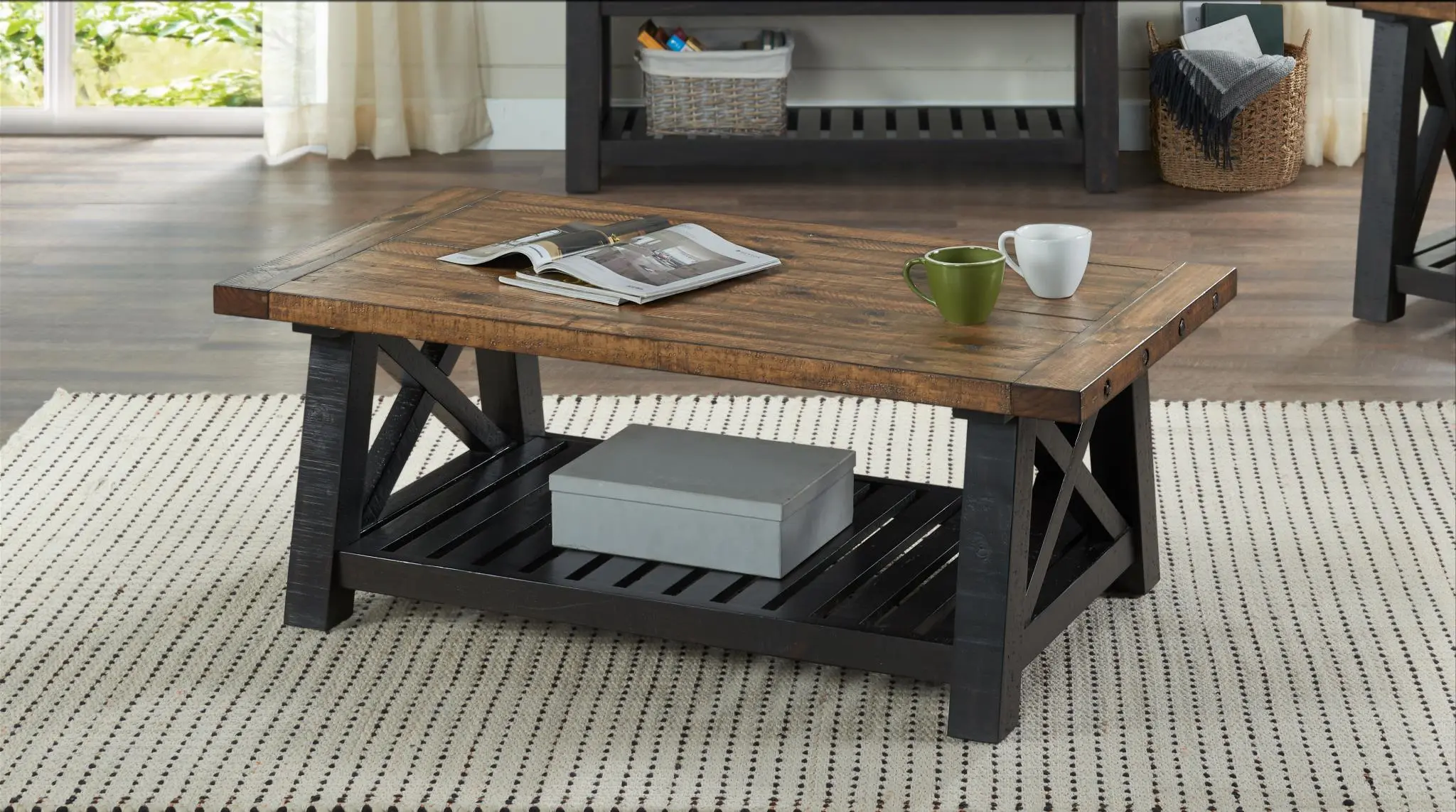 Bolton Black and Natural Coffee Table-2