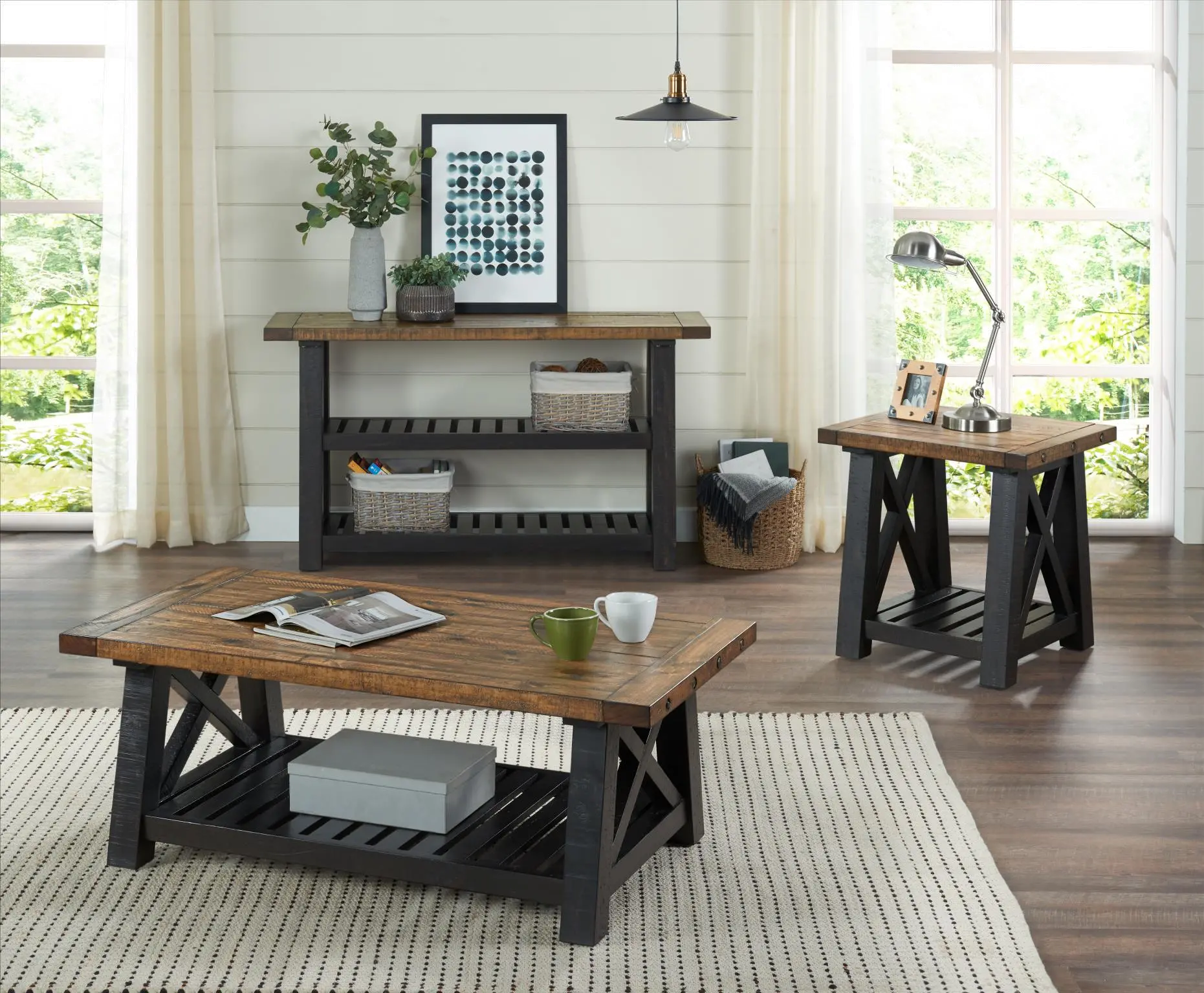 Bolton Black and Natural Coffee Table-4
