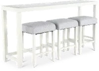 Cordero White Sofa Table and Stool Set