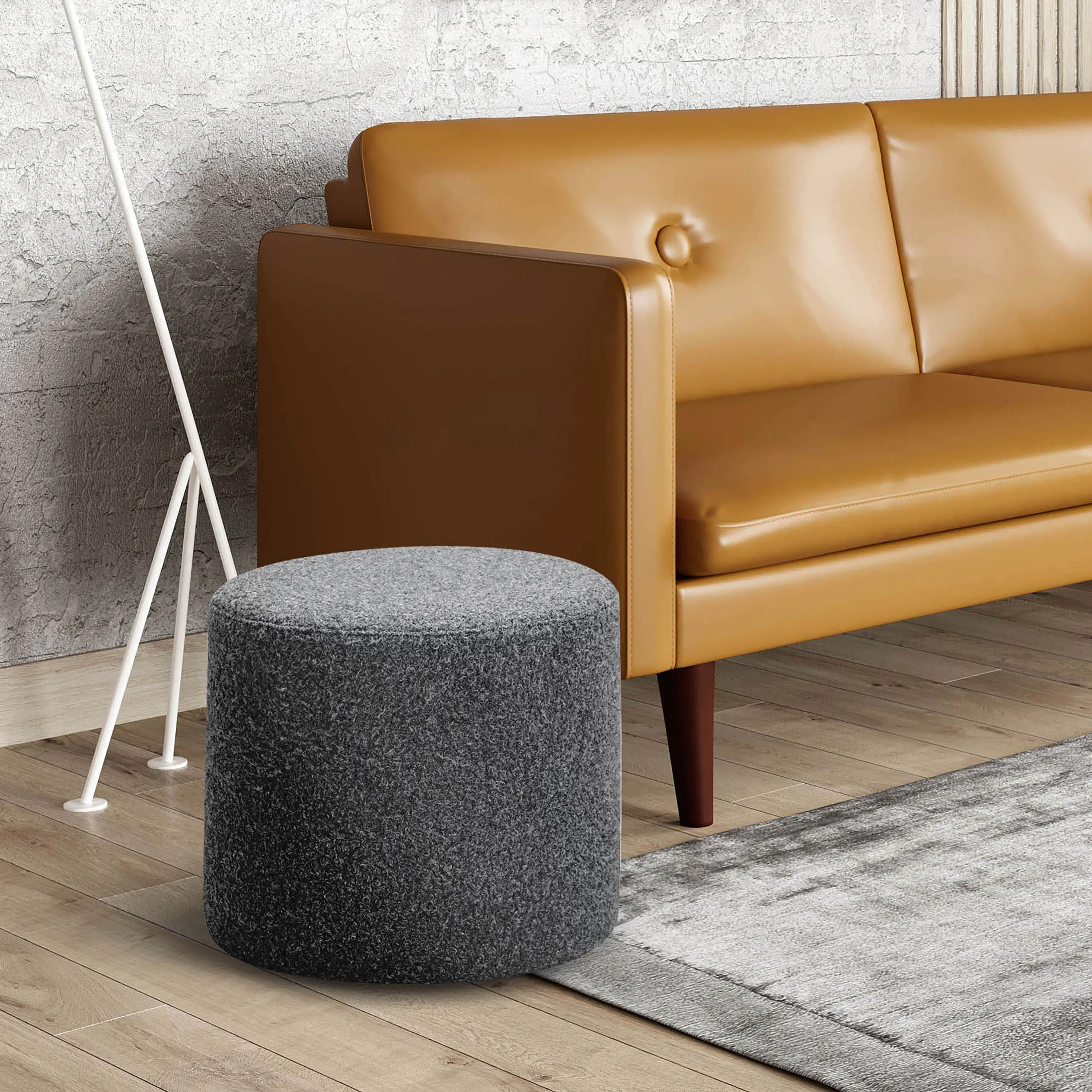 510A001GRY Garret Gray Round Ottoman-2