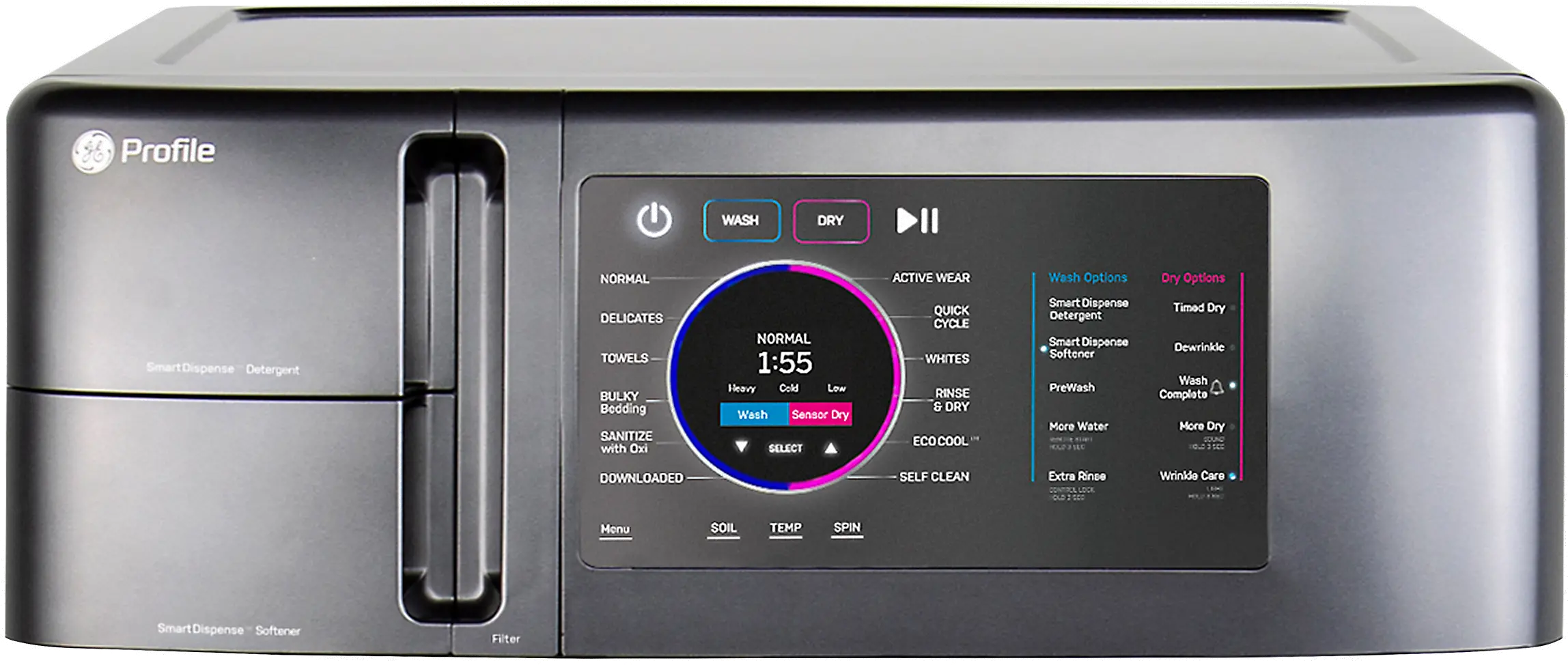 PFQ97HSPVDS GE Profile 4.8 cu ft Combination Washer Dryer - Carbon Graphite-3