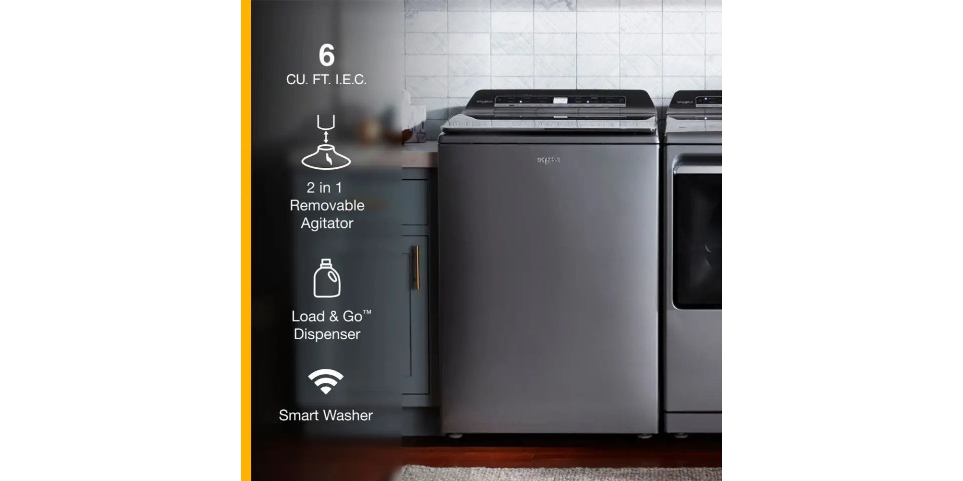 WTW8127LC Whirlpool Top Load Washer with Removable Agitator - Chrome-3