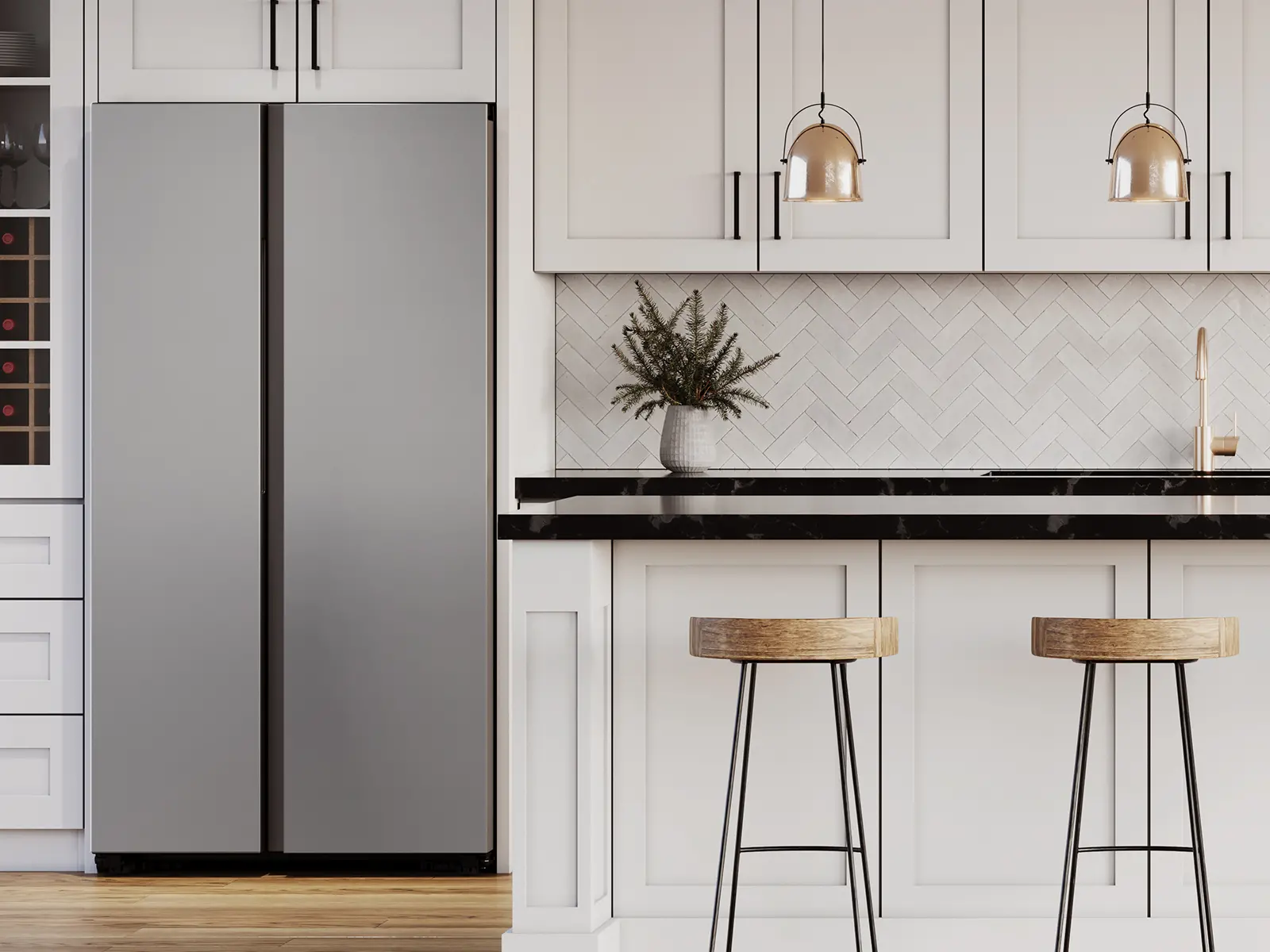Samsung Bespoke 22.6 Cu Ft Side By Side Refrigerator - Stainless Steel-12