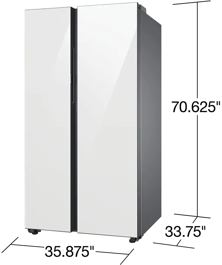 RS28CB760012 Samsung Bespoke 28 cu ft Side-By-Side Refrigerator - White Glass-3