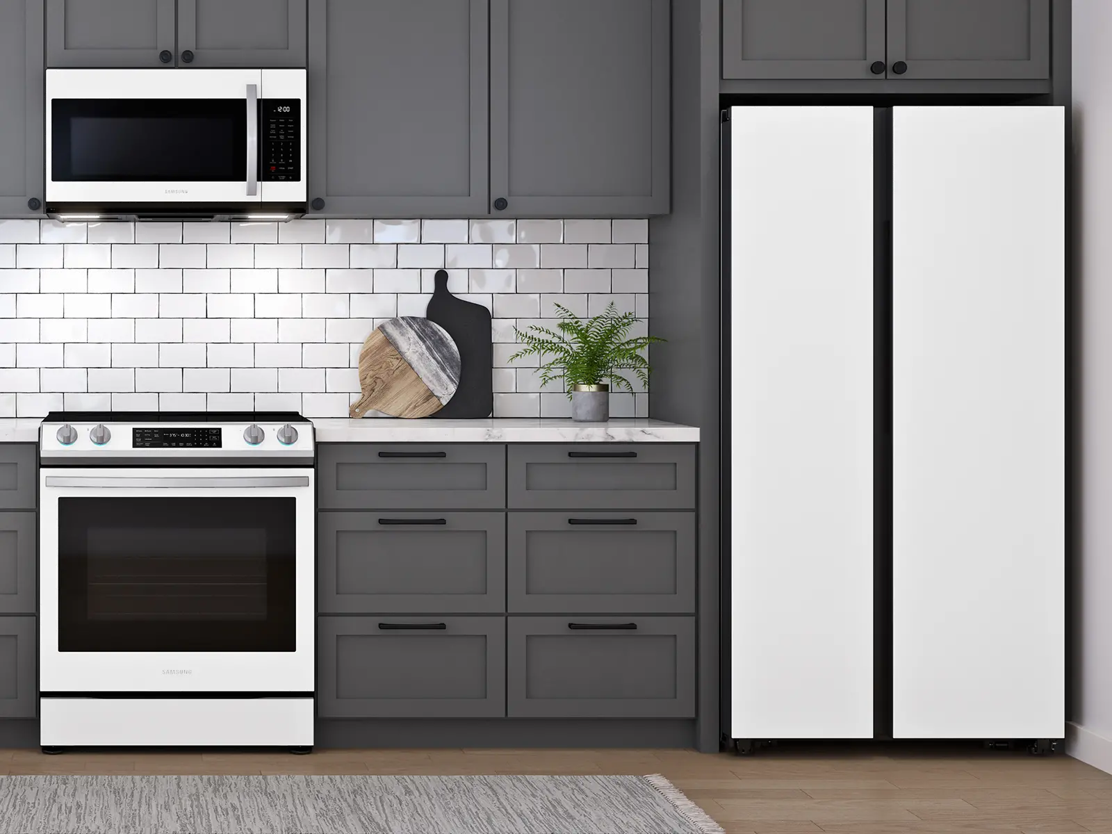 RS28CB760012 Samsung Bespoke 28 cu ft Side-By-Side Refrigerator - White Glass-2