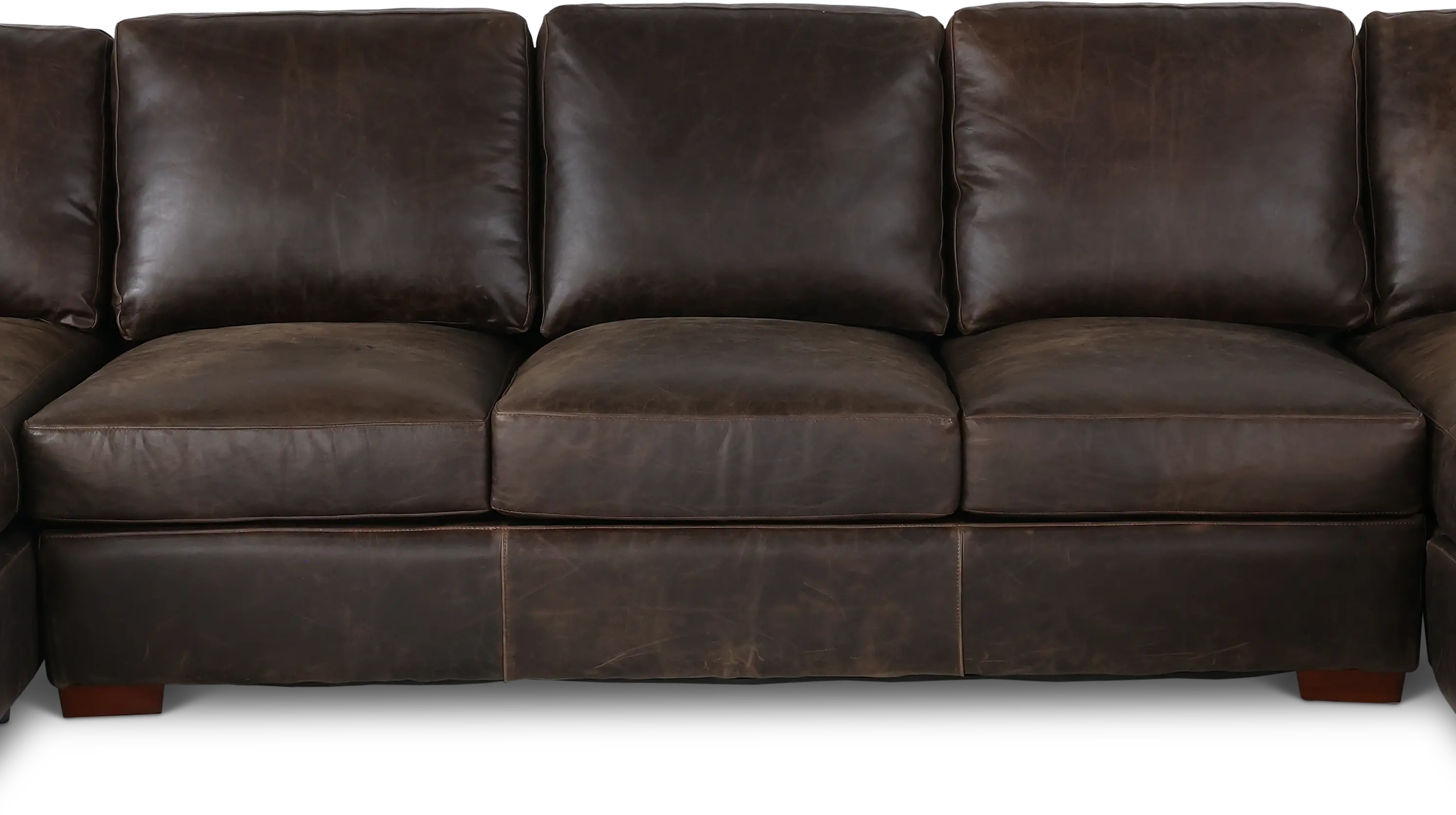 Mayfair Java Brown Leather Armless Sofa-1