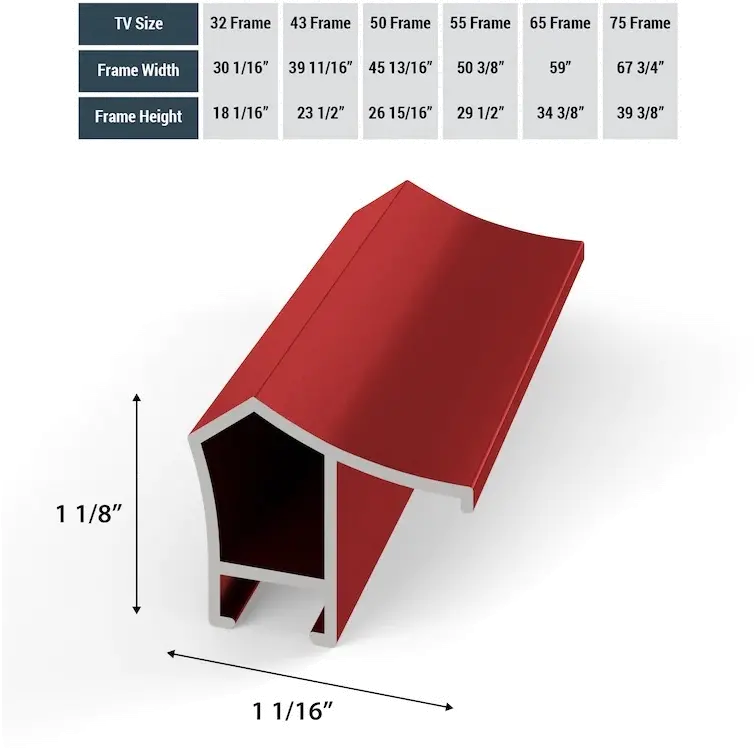 FRM-AL-PR-RED-50-2021 Frame My TV 50  Alloy Prismatic Samsung Frame - Red-7