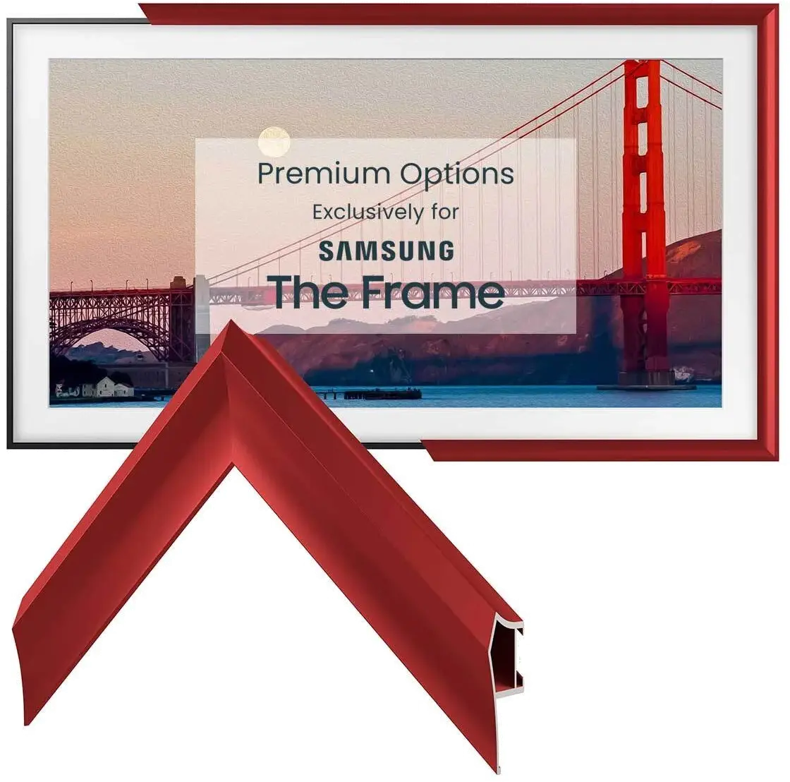 FRM-AL-PR-RED-50-2021 Frame My TV 50  Alloy Prismatic Samsung Frame - Red-8