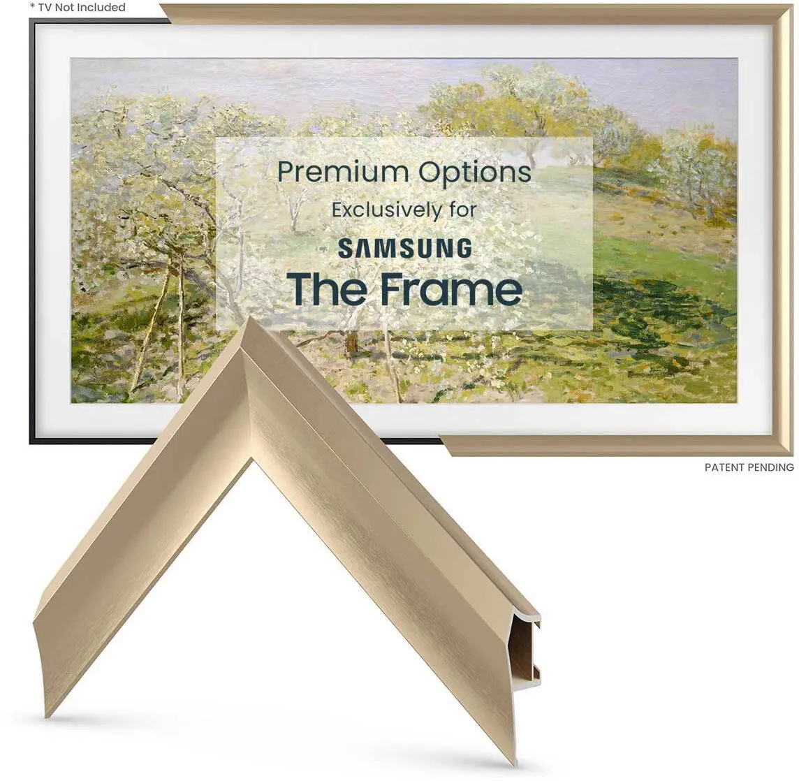 FRM-AL-PR-GLD-50-2021 Frame My TV 50  Alloy Prismatic Samsung Frame - Gold-10
