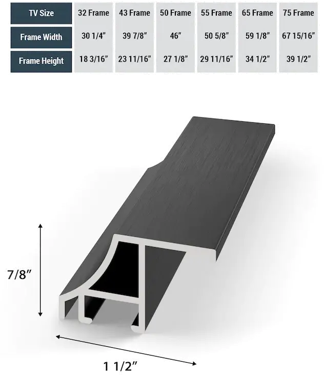 FRM-AL-SC-BLK-43-2021 Frame My TV 43  Alloy Scoop Samsung Frame Bezel - Black-4