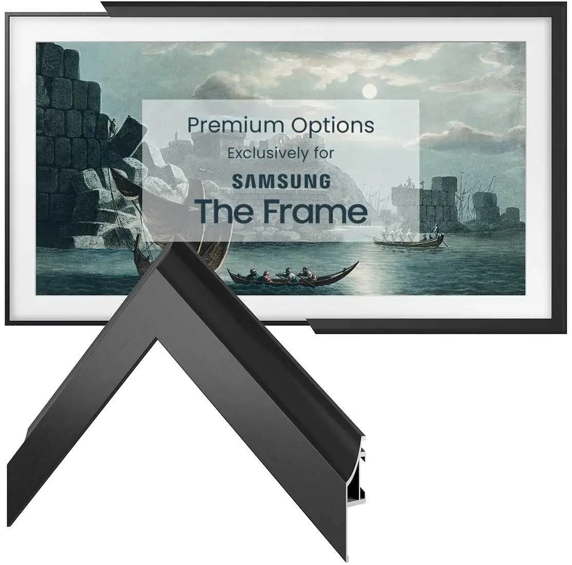 FRM-AL-SC-BLK-75-2021 Frame My TV 75  Alloy Scoop Samsung Frame Bezel - Black-5