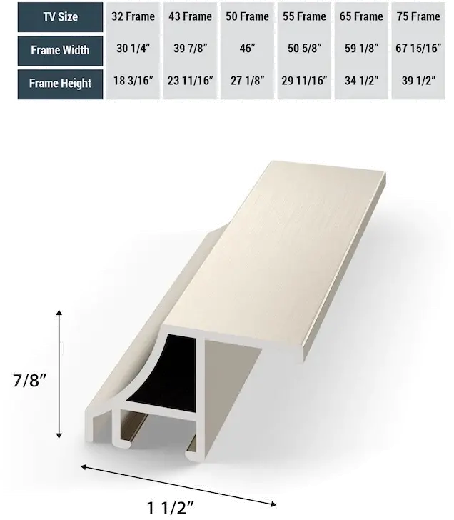 FRM-AL-SC-GSL-65-2021 Frame My TV 65  Alloy Scoop Samsung Frame Bezel - Silver-6