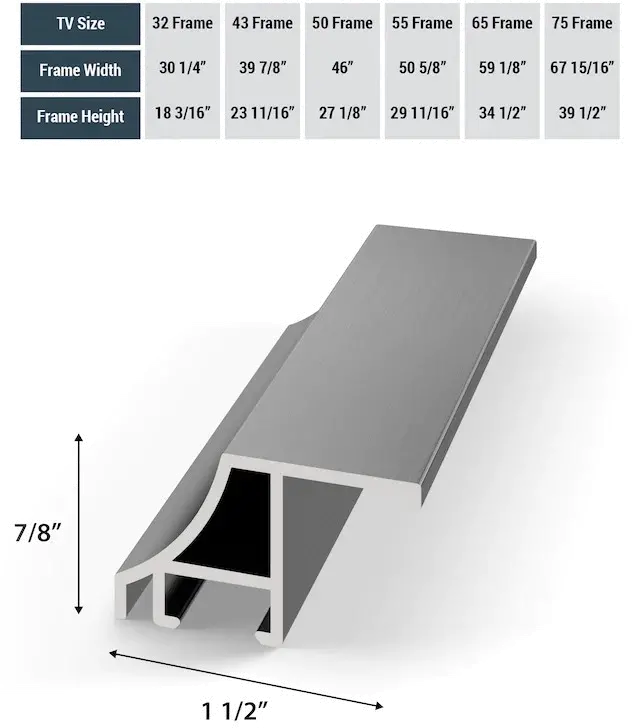 FRM-AL-SC-GPH-43-2021 Frame My TV 43  Alloy Scoop Samsung Frame Bezel - Graphite-1