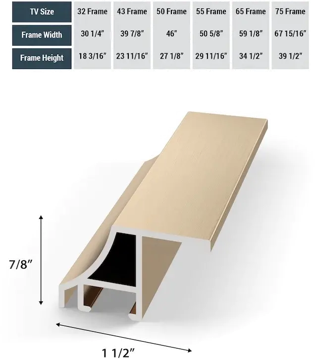 FRM-AL-SC-GLD-50-2021 Frame My TV 50  Alloy Scoop Samsung Frame Bezel - Gold-6