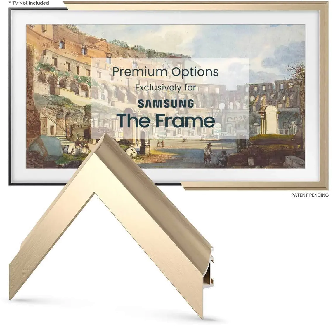 FRM-AL-SC-GLD-50-2021 Frame My TV 50  Alloy Scoop Samsung Frame Bezel - Gold-8