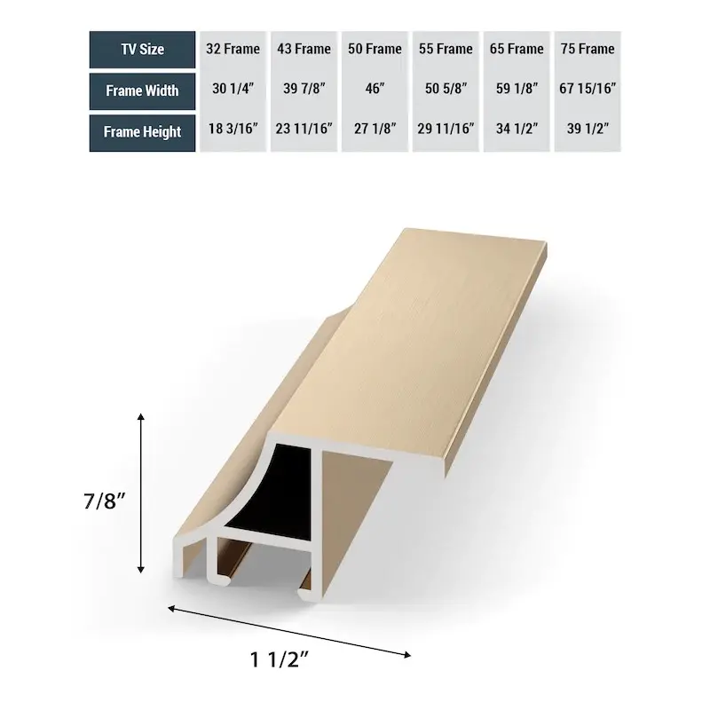 FRM-AL-SC-GLD-55-2021 Frame My TV 55  Alloy Scoop Samsung Frame Bezel - Gold-6