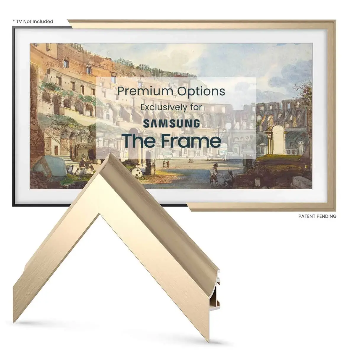 FRM-AL-SC-GLD-55-2021 Frame My TV 55  Alloy Scoop Samsung Frame Bezel - Gold-8