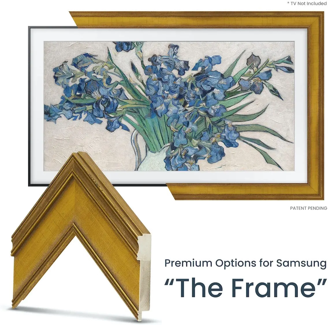 FRM-SF-D5179-65-2021 Frame My TV 65  Samsung The Frame Deco Frame - Antique Gold-1