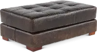 Mayfair Java Brown Leather Ottoman