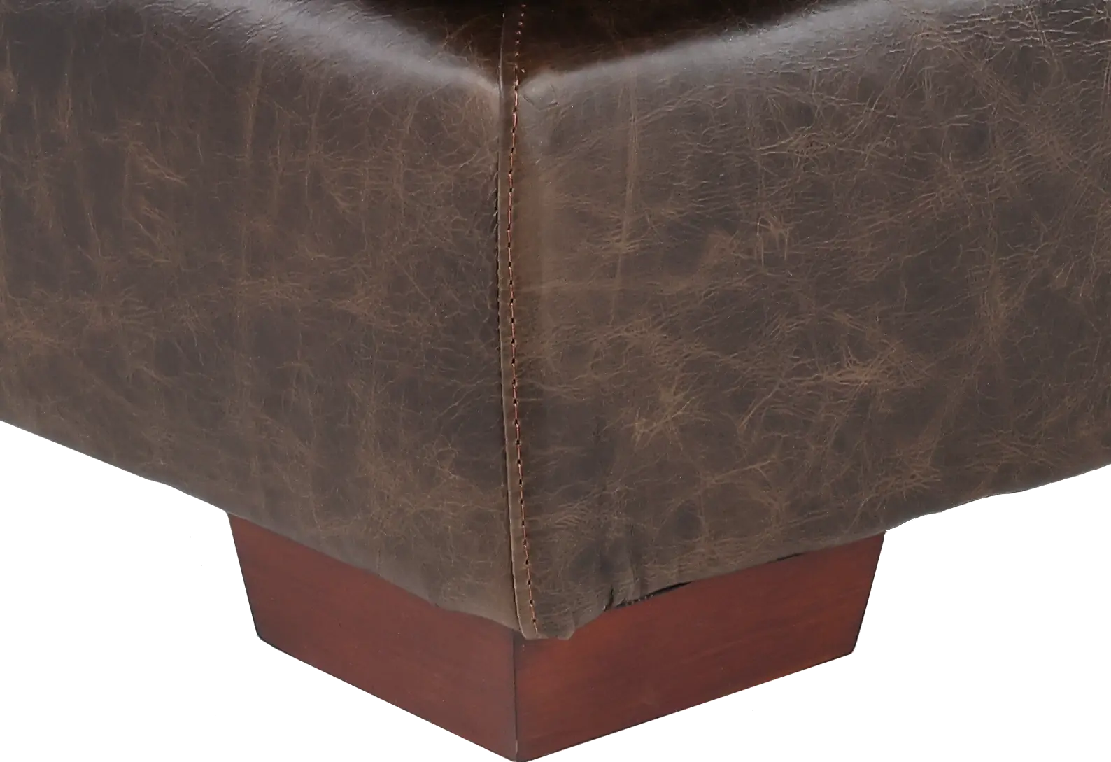 Mayfair Java Brown Leather Ottoman-2