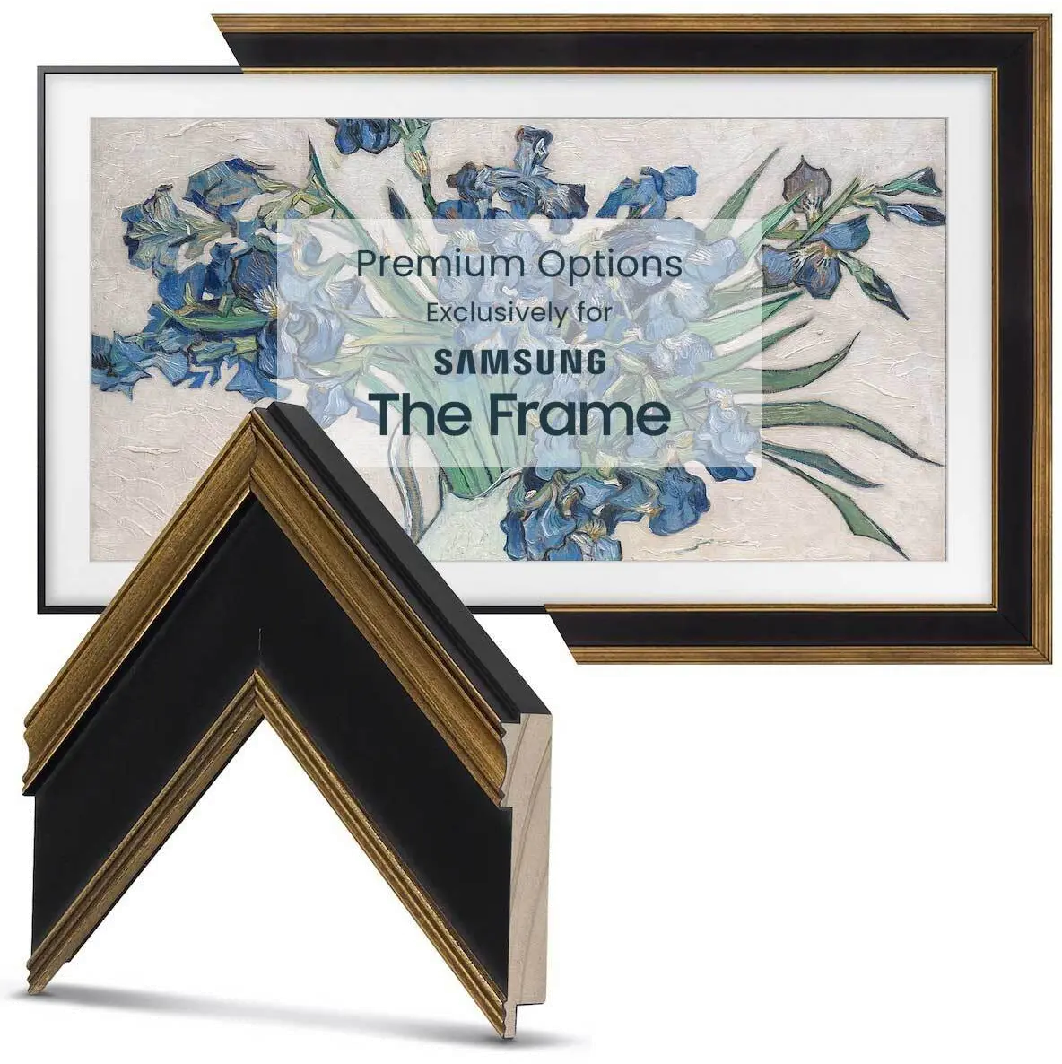 FRM-SF-D5183-85-2021 Frame My TV 85  Samsung The Frame Deco Premiere - Antique Gold/Black-6