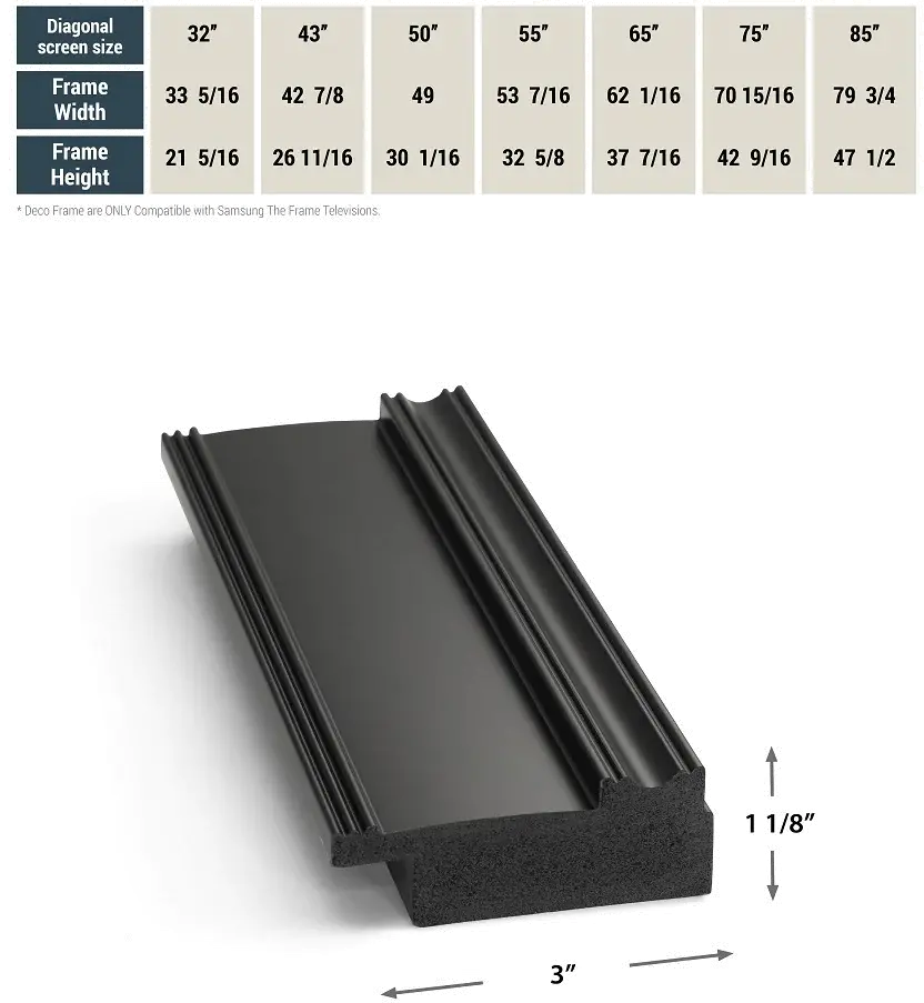 FRM-SF-D5182-43-2021 Frame My TV 43  Samsung The Frame Deco Premiere - Antique Black-4