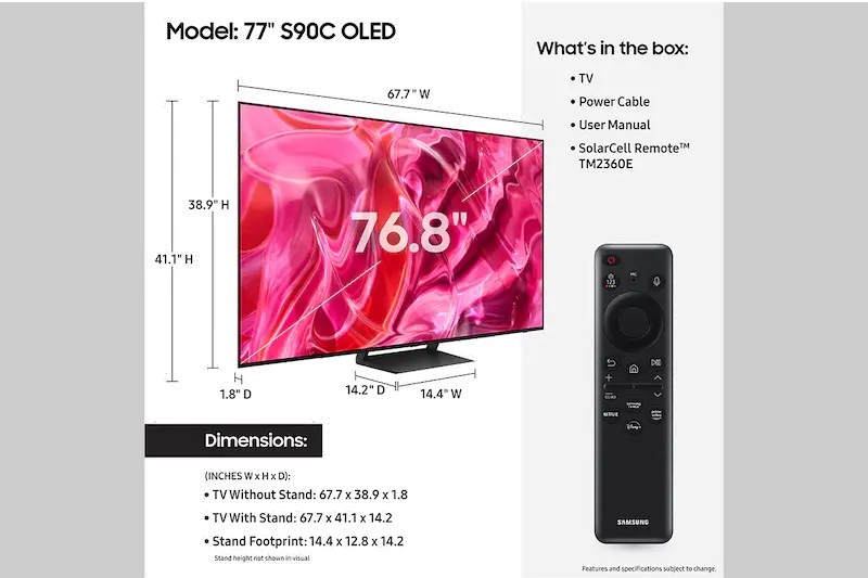 QN77S90CAFXZA Samsung 77  S90C Smart OLED 4K UHD TV-3