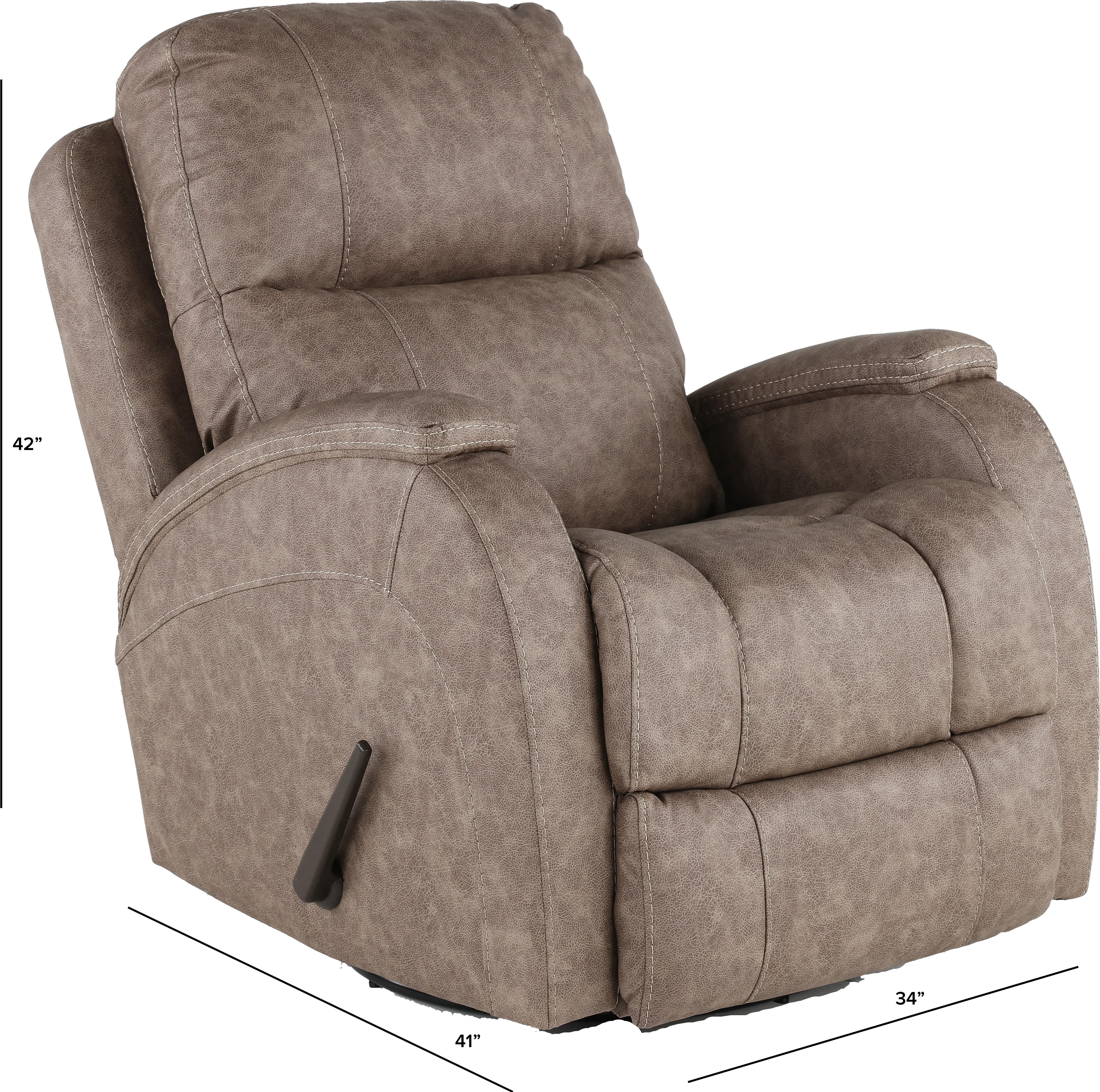 Zena Bolero Taupe Swivel Glider Recliner-3