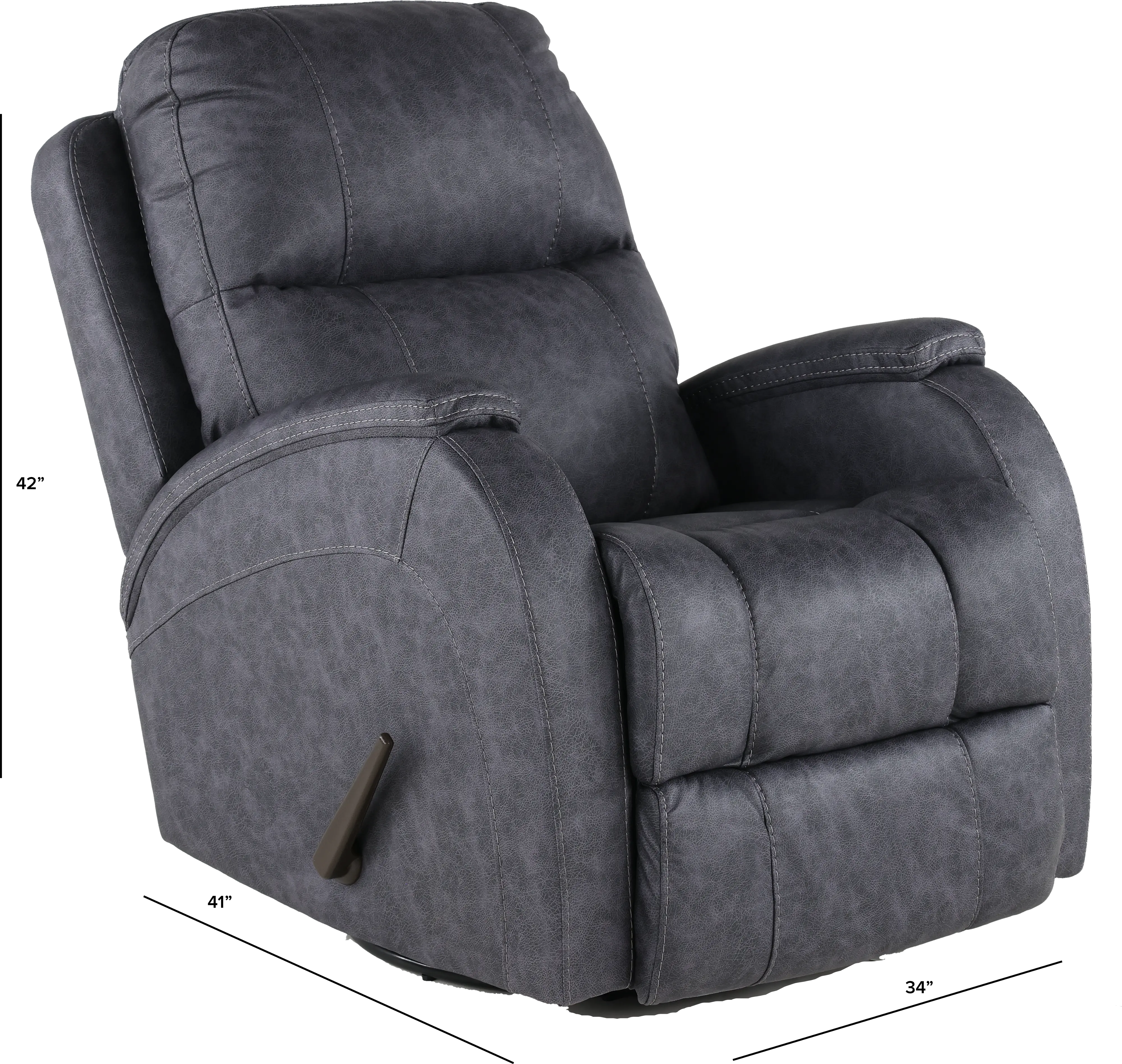 Zena Bolero Graphite Swivel Glider Recliner-3