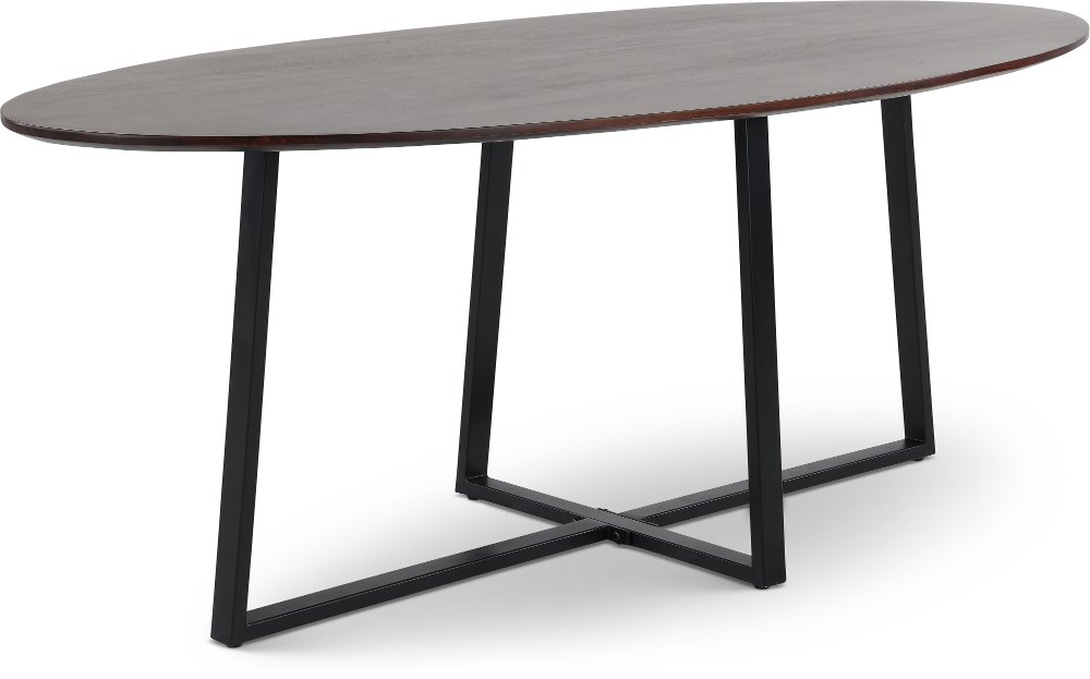 Finley Walnut Brown and Metal Dining Table