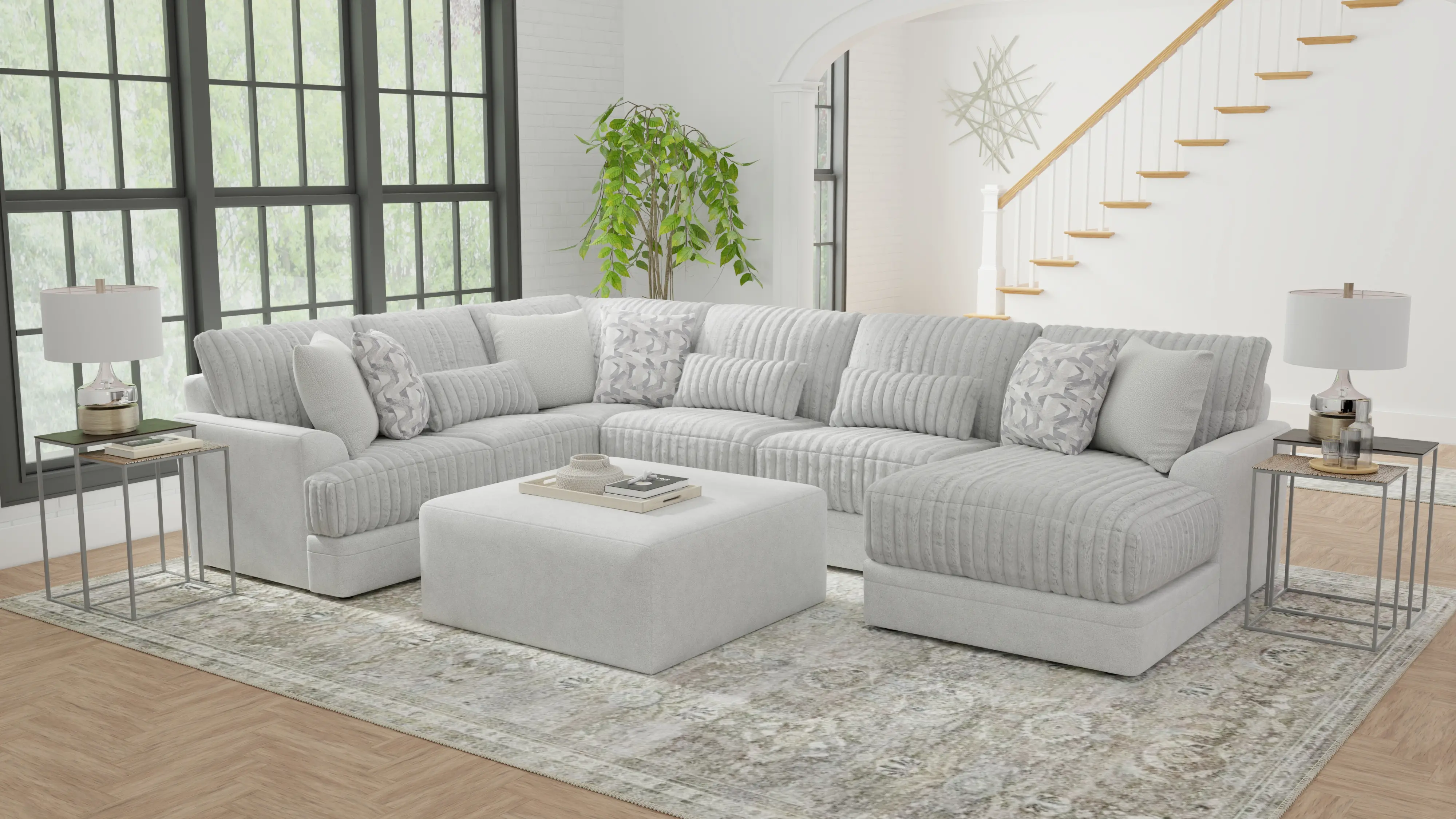 3PC/TITAN/MNSTRK/OP1 Titan Gray 3 Piece Sectional-2
