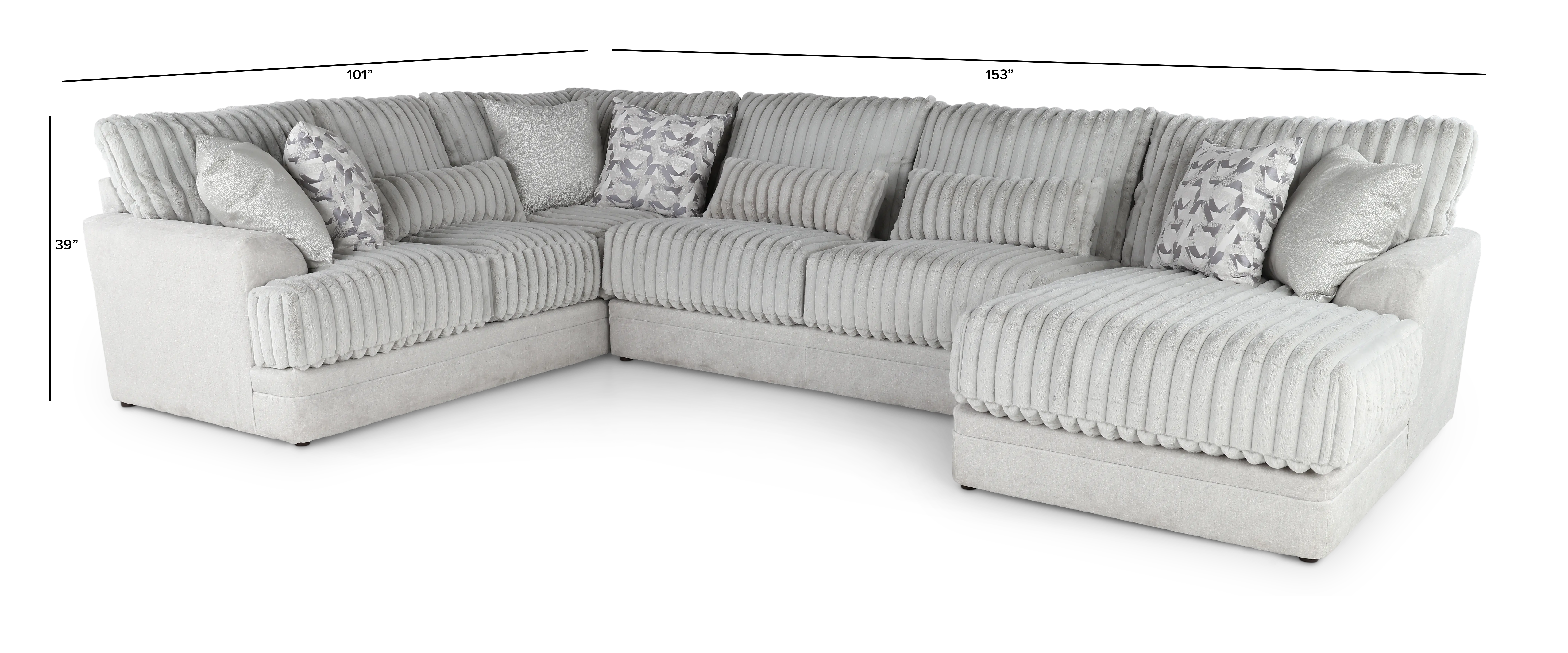 3PC/TITAN/MNSTRK/OP1 Titan Gray 3 Piece Sectional-3
