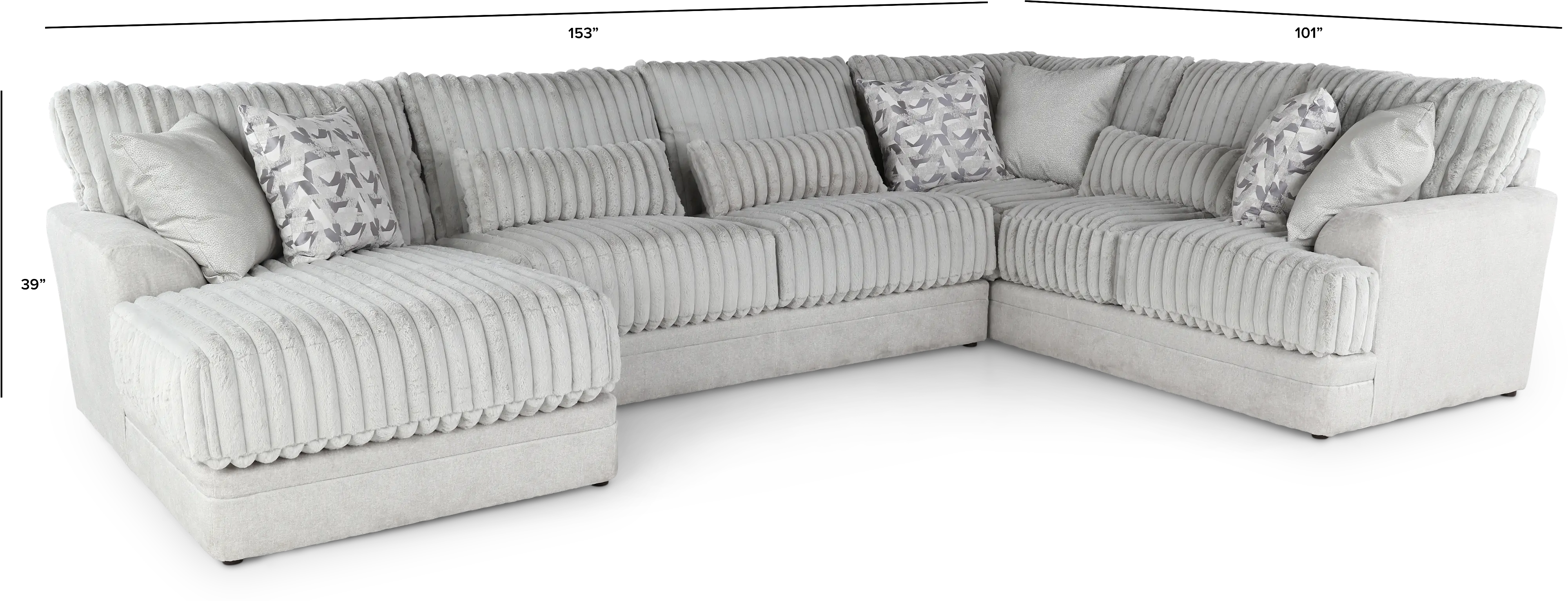 3PC/TITAN/MNSTRK/OP2 Titan Gray 3 Piece Sectional-3