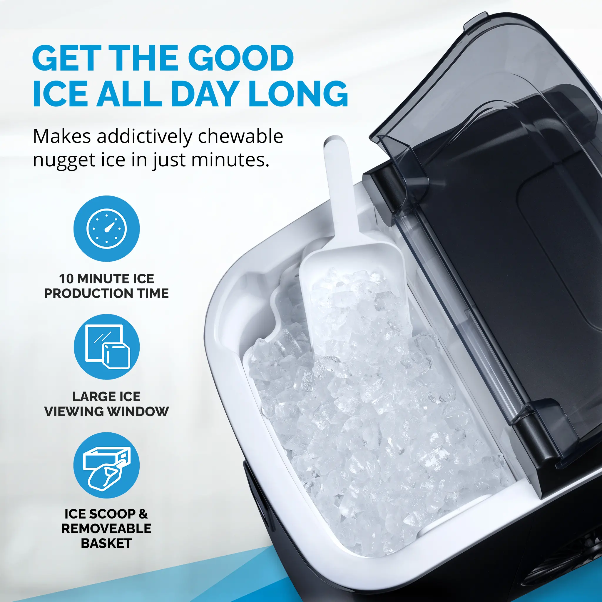 NIM026MBN0 Newair Matte Black Countertop Nugget Ice Maker-3