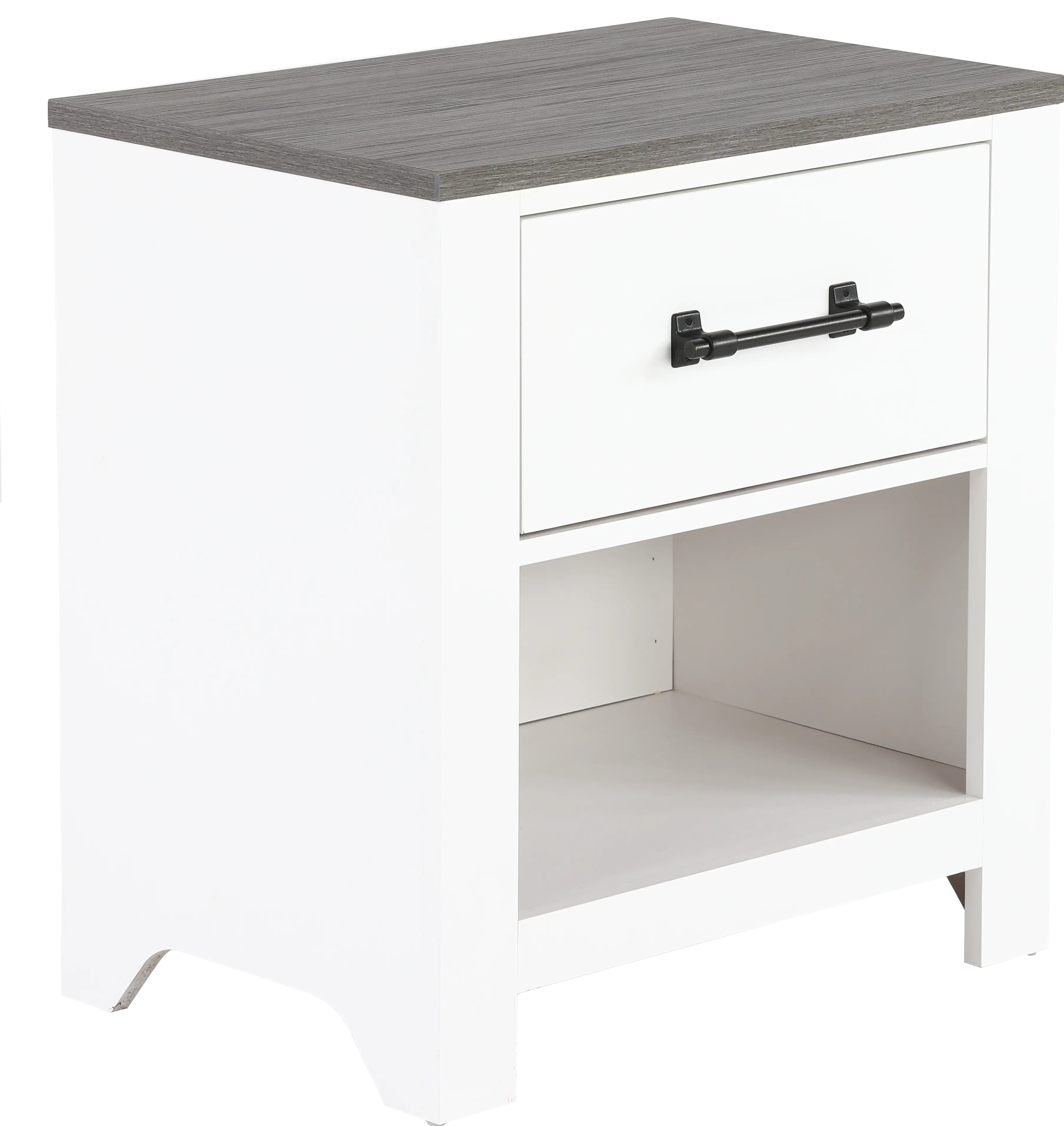St. James White Nightstand-4