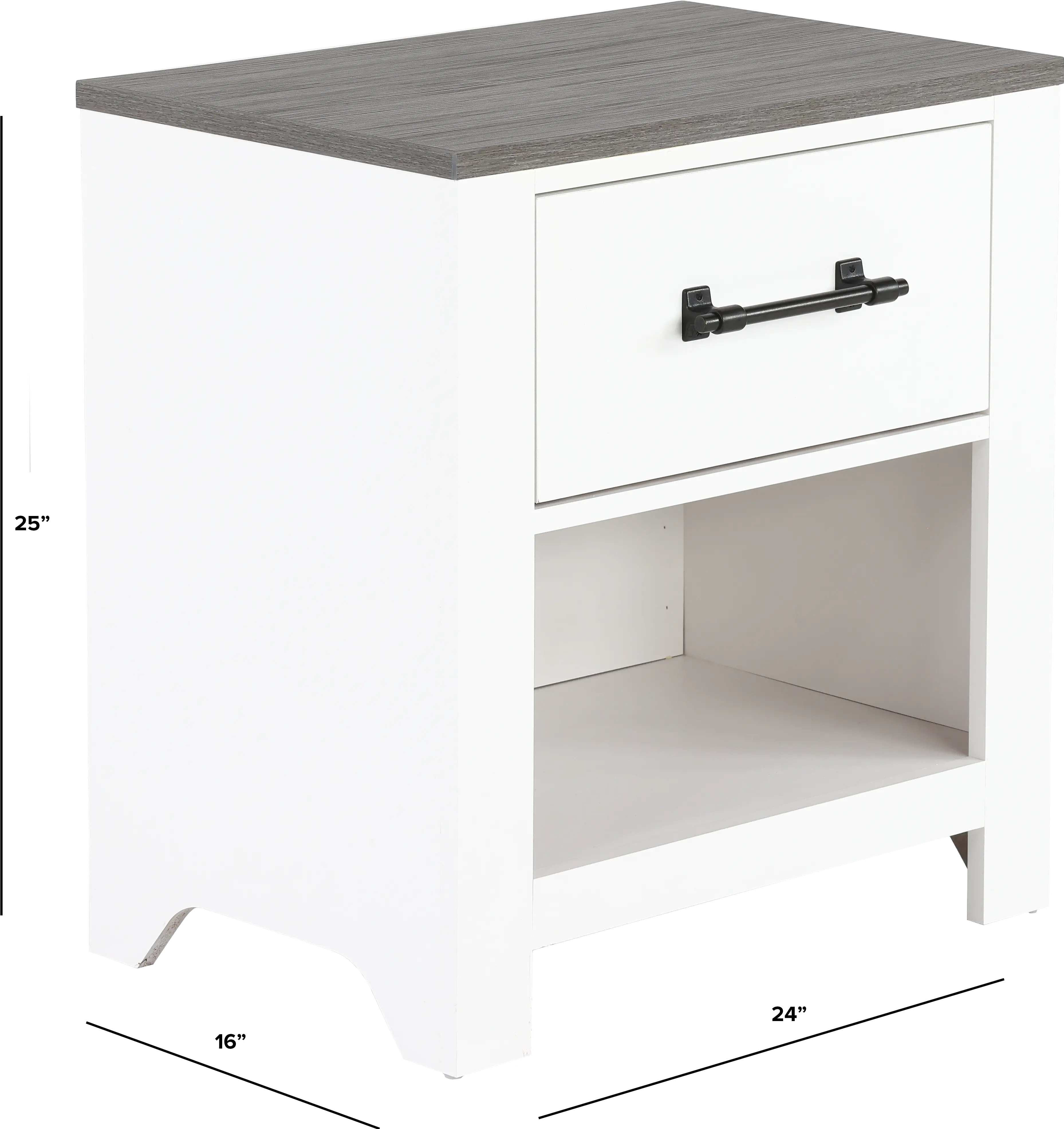 St. James White Nightstand-3