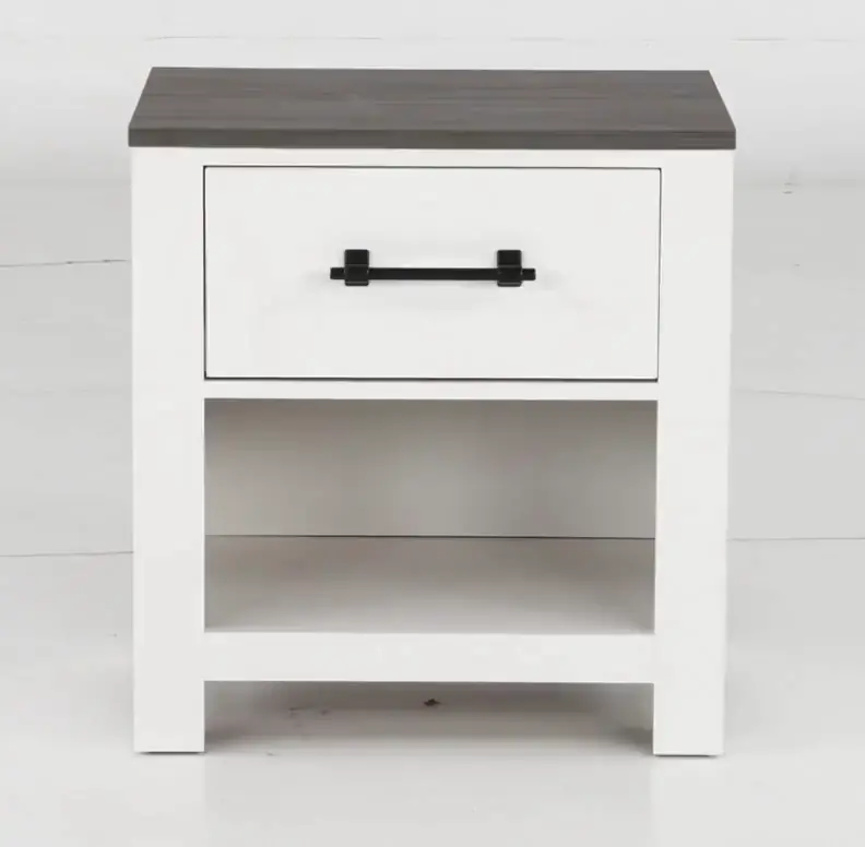 St. James White Nightstand-8