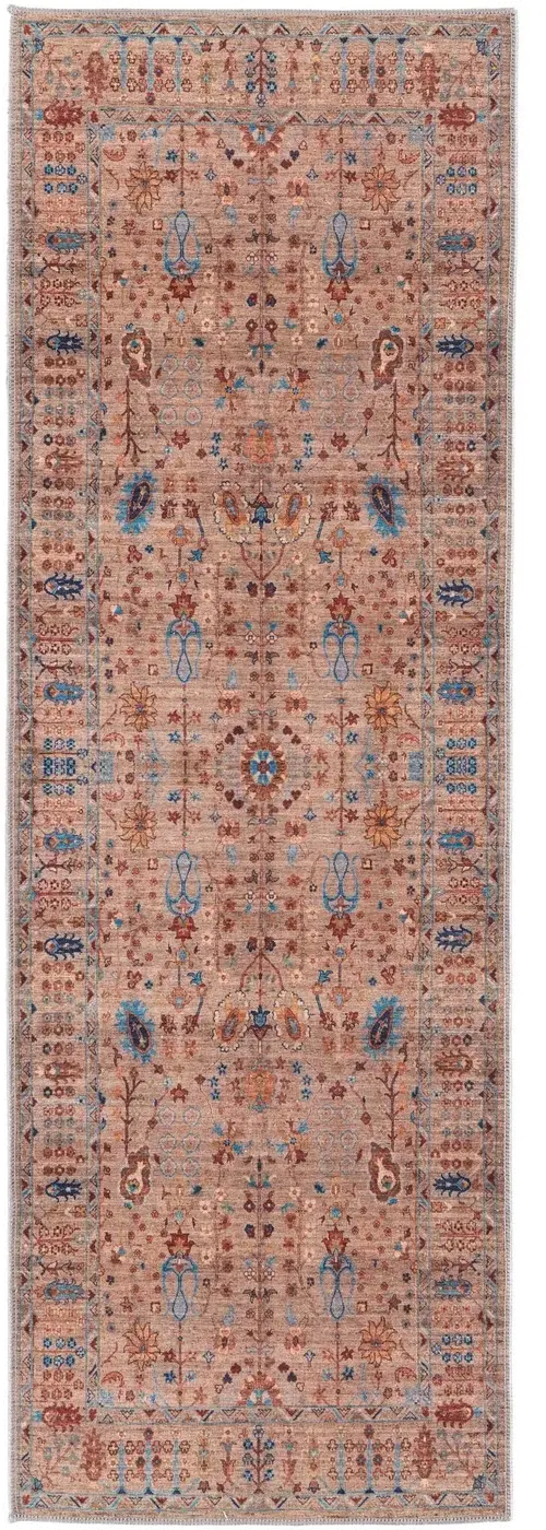 Rawlins 2 x 8 Beige Multicolor Antique Washable Runner Rug-1