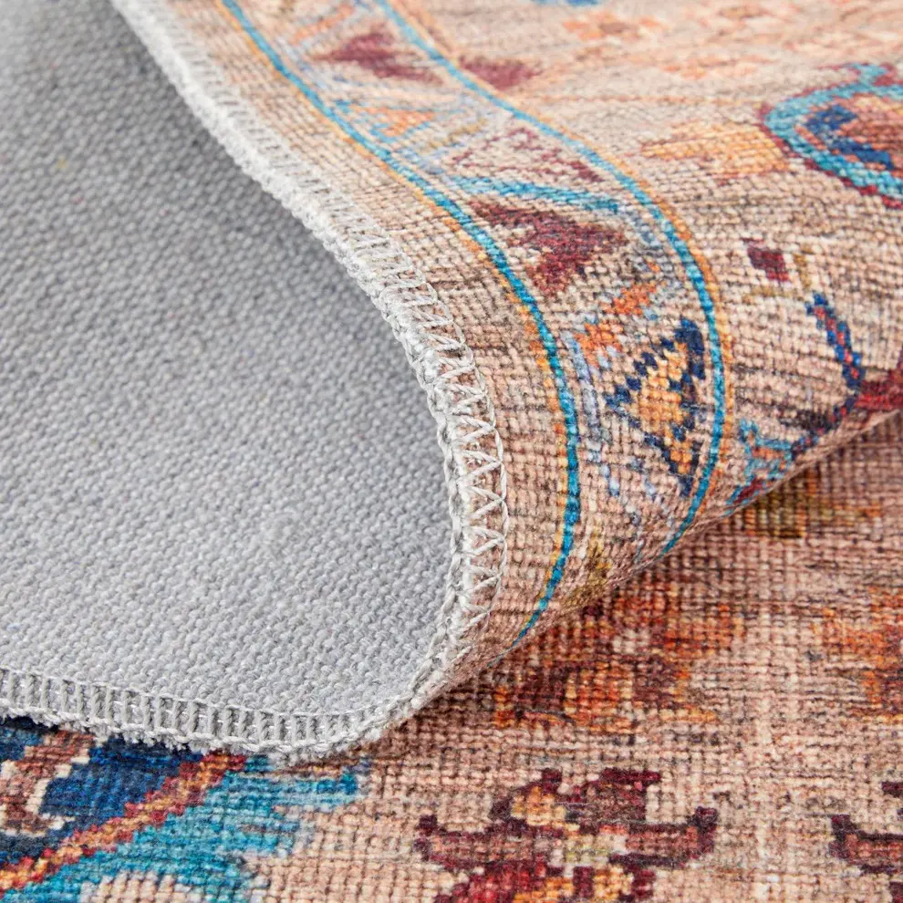 Rawlins 2 x 8 Beige Multicolor Antique Washable Runner Rug-3