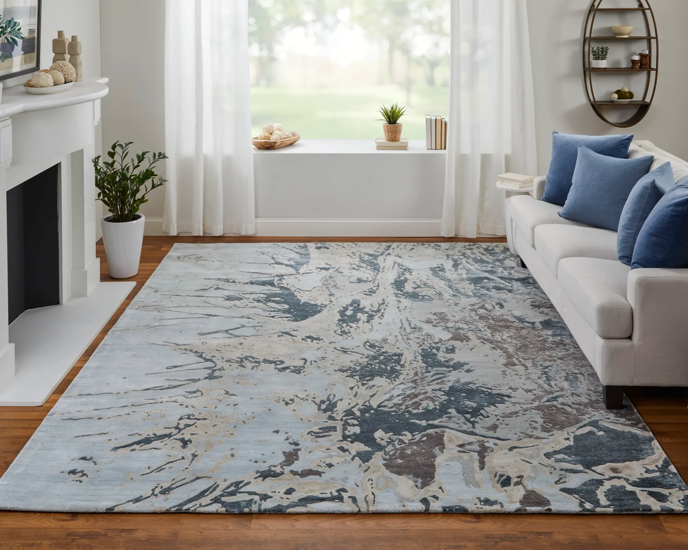 Zarah 8 x 10 Dynamic Blue Area Rug-3