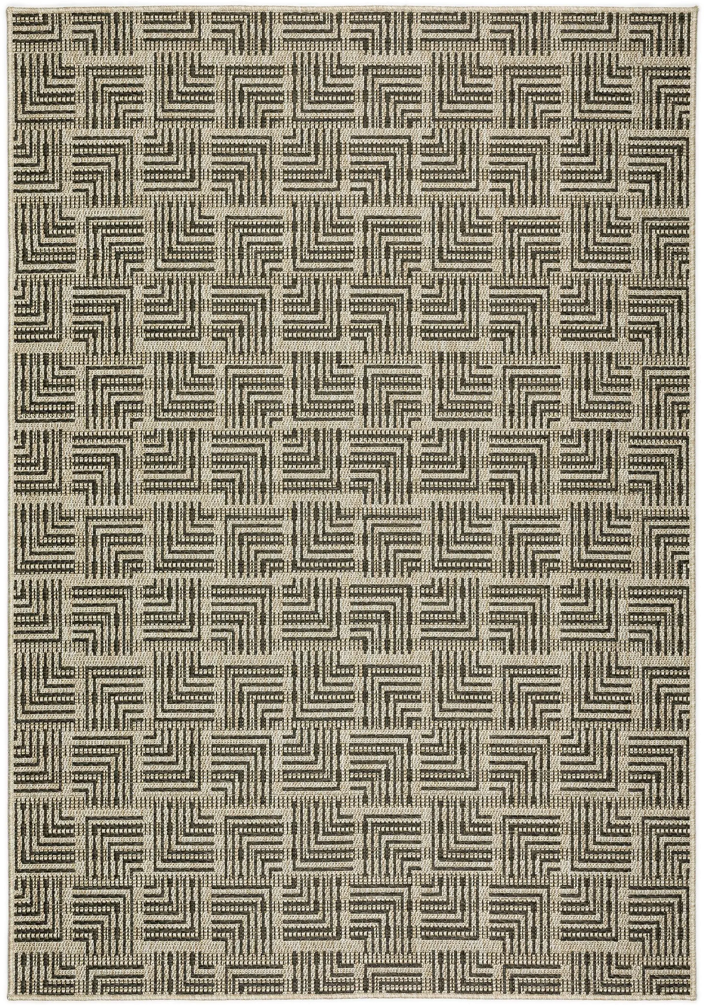 BB10CH5X8-BALI/RUG Bali 5 x 8 Geometric Charcoal Outdoor Patio Rug-1