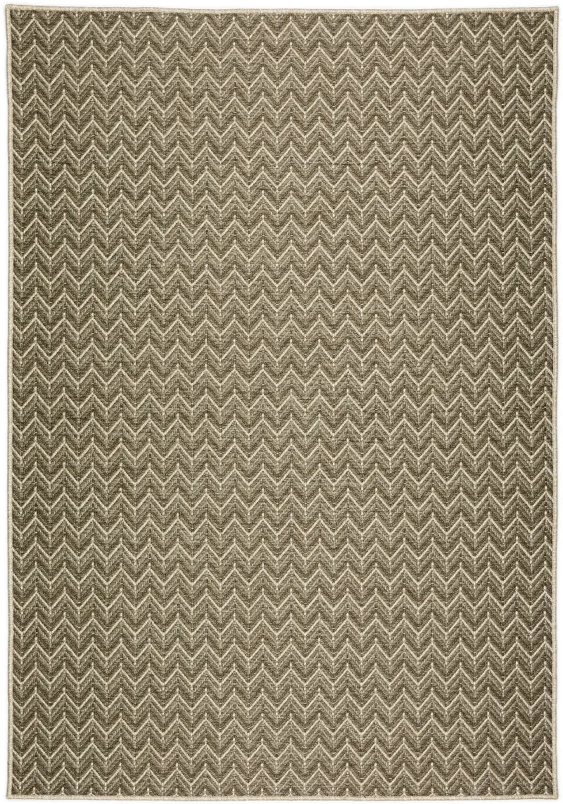 Bali 5 x 8 Herringbone Gray Outdoor Patio Rug