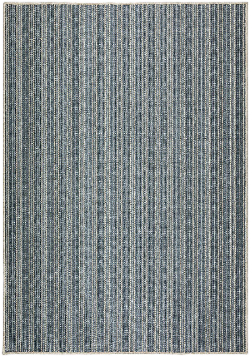 Bali 8 x 10 Denim Stripe Outdoor Patio Rug